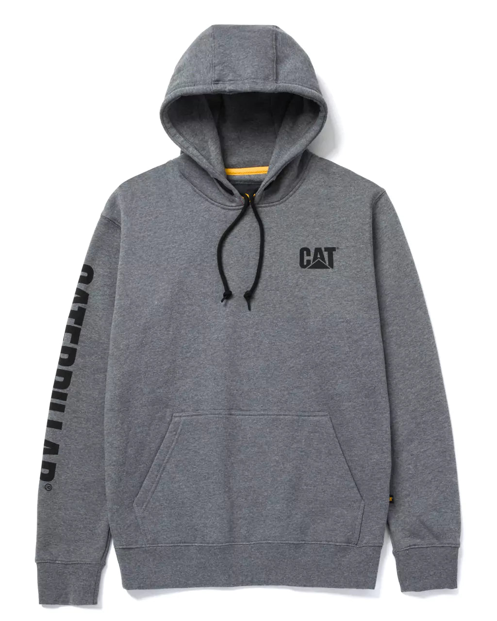 Caterpillar Men's Heavyweight Hooded Sweatshirt with Trademark Banner Logo - Warm Fleece Lined Pullover for Work, Outdoor & Casual Wear (Style 1910709)