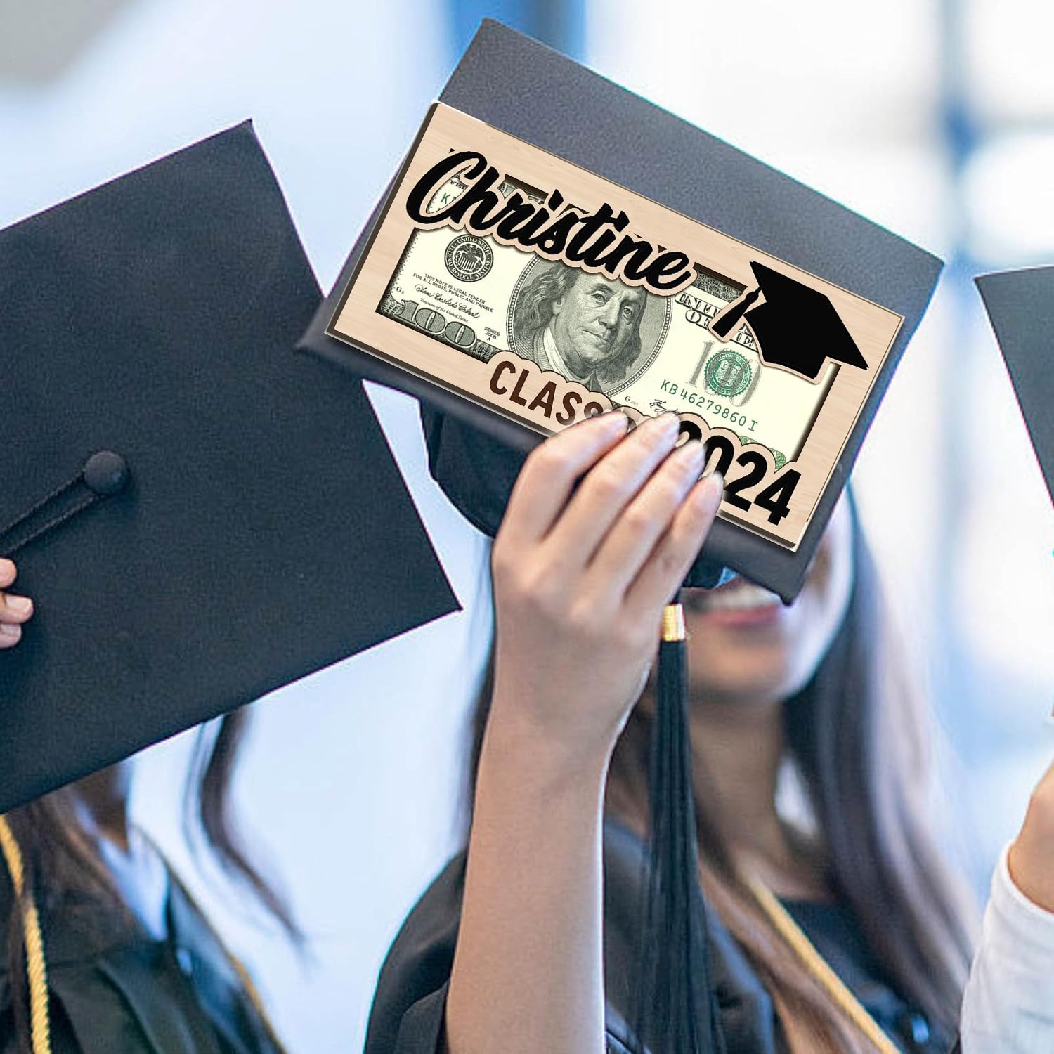 2024 Graduation Money Cake Holder - Unique Graduation Gift for High School & College Grads - Black Money Cake Box for Cash Gifts - Perfect for Graduation Parties & Celebrations