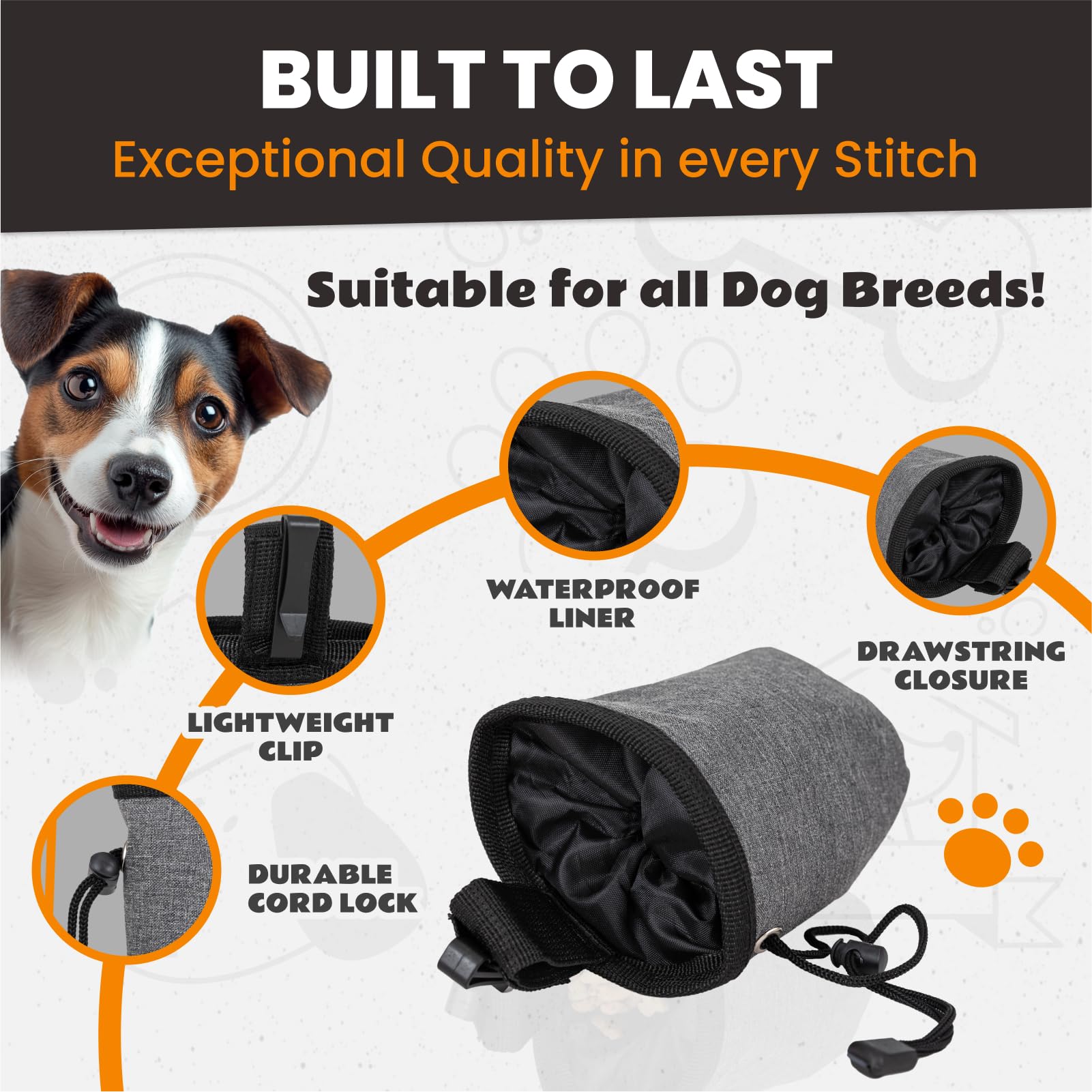 **Premium Dog Training Treat Pouch with Waterproof Liner – Hands-Free Leash Clip & Travel Bowl – Ideal for Puppy Training, Outdoor Walks & Travel**