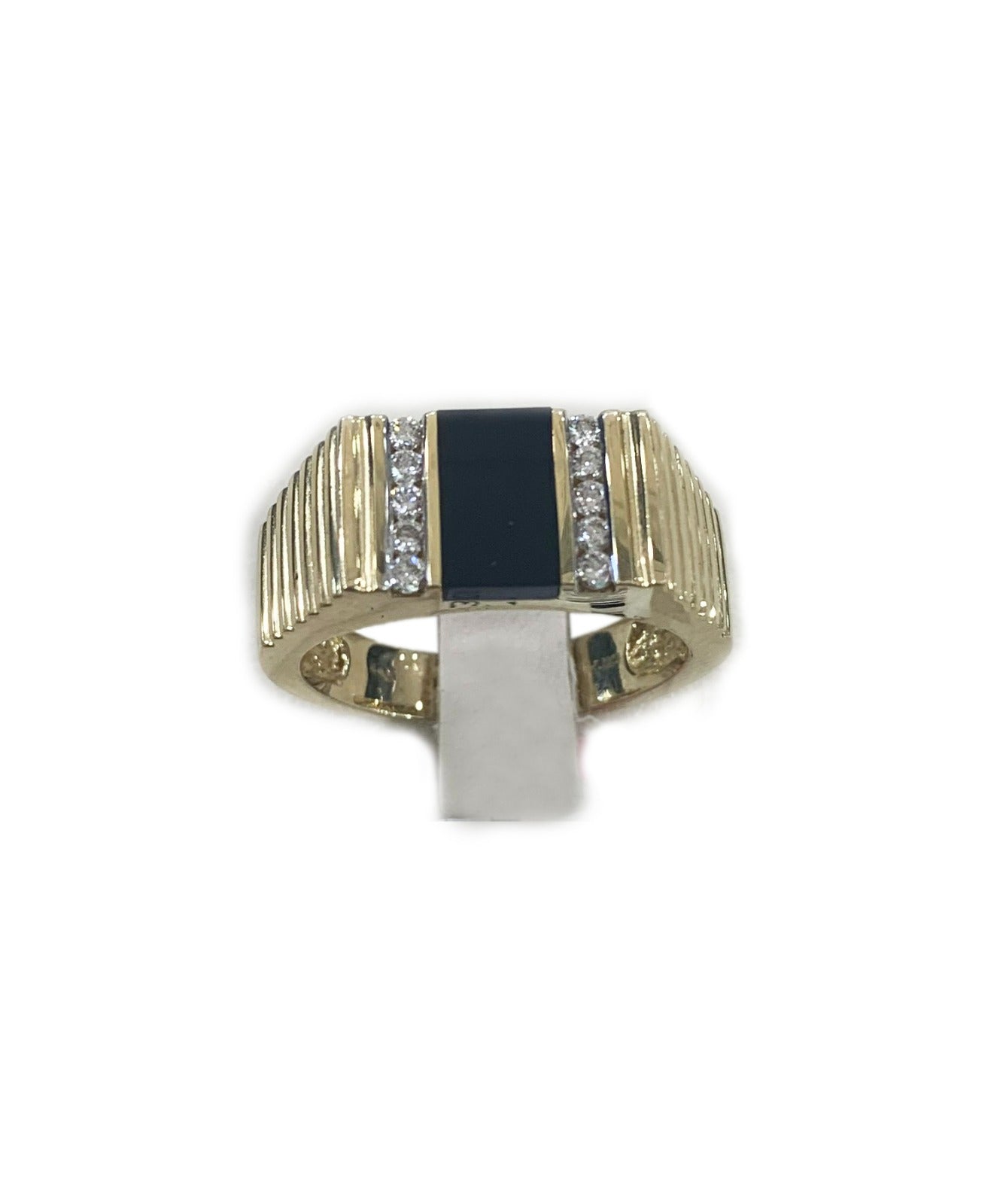 14K Yellow Gold Men's Onyx Ring - Elegant Black Onyx Stone Ring for Men, Wedding Band, Anniversary Gift, or Stylish Everyday Jewelry - Perfect for Formal Events, Date Nights, and Special Occasions