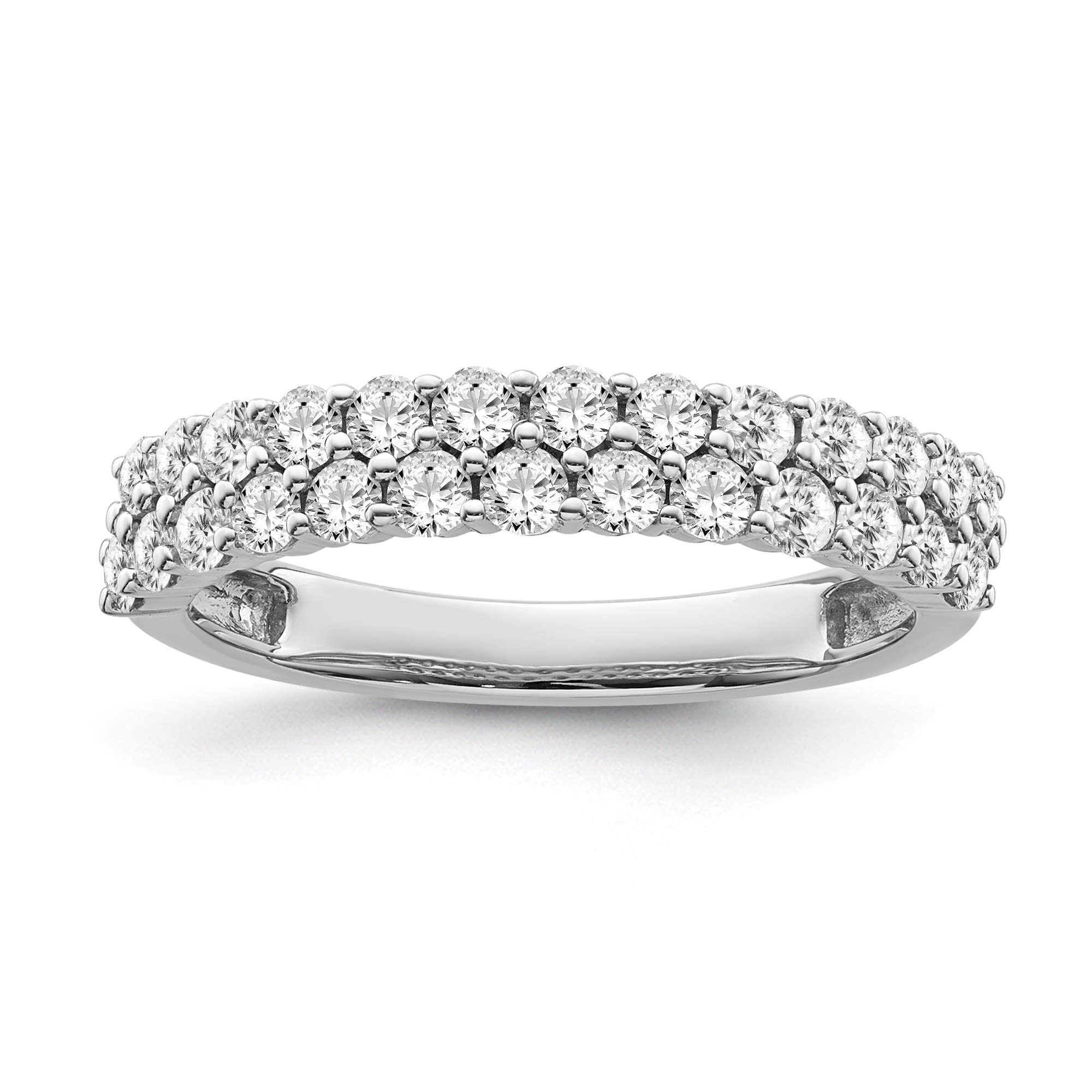 10K White Gold Diamond Band Ring for Women - 3/4 Carat Total Weight (I-J Color, I2-I3 Clarity) | Elegant Wedding, Anniversary & Everyday Jewelry Gift