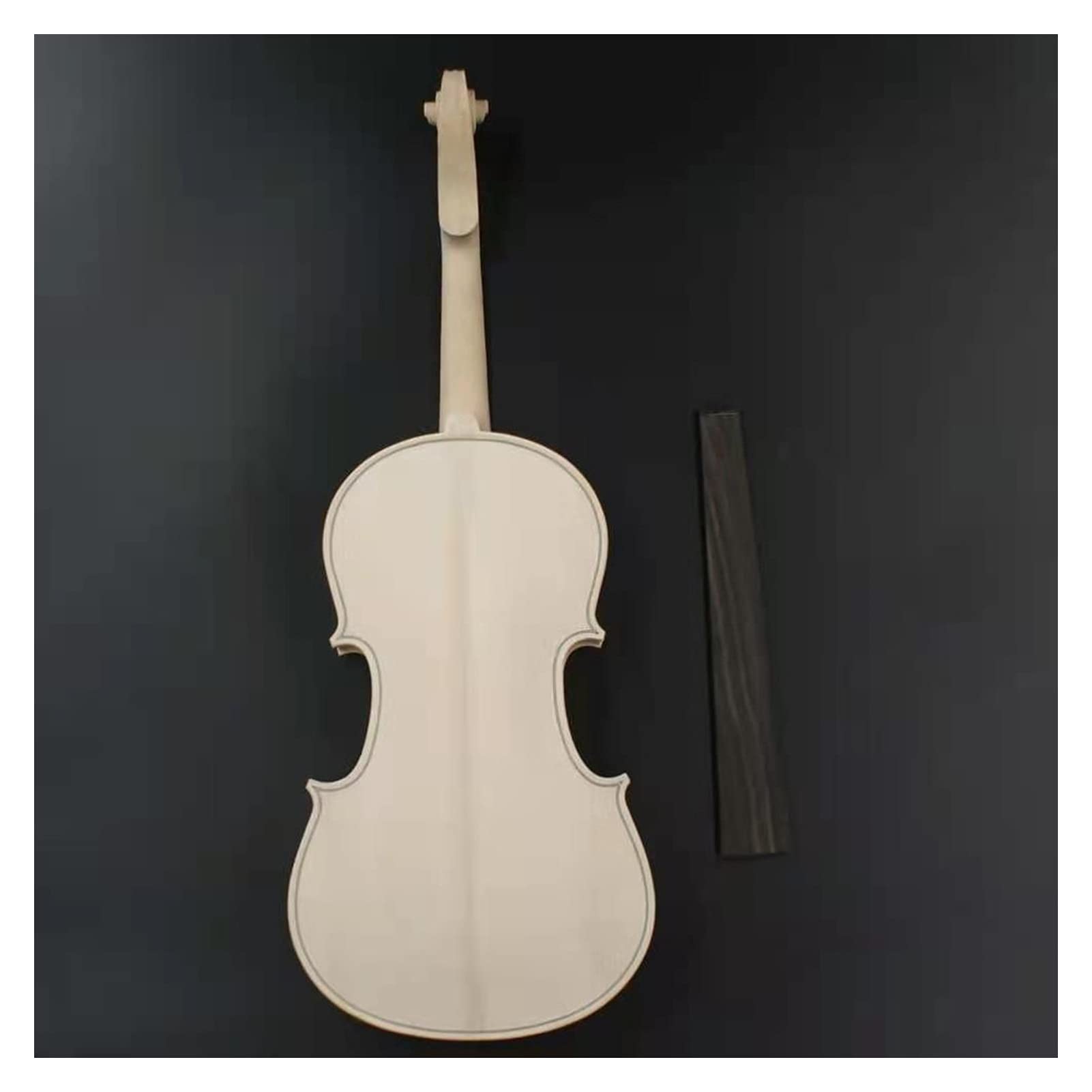 DIY Unfinished Violin Kit - Solid Spruce Top & Maple Back Acoustic Fiddle with Ebony Accessories | Natural Wood Violin Making Supplies for Beginners & Music Lovers | Perfect for Home Crafting, Music Education & Gift Giving