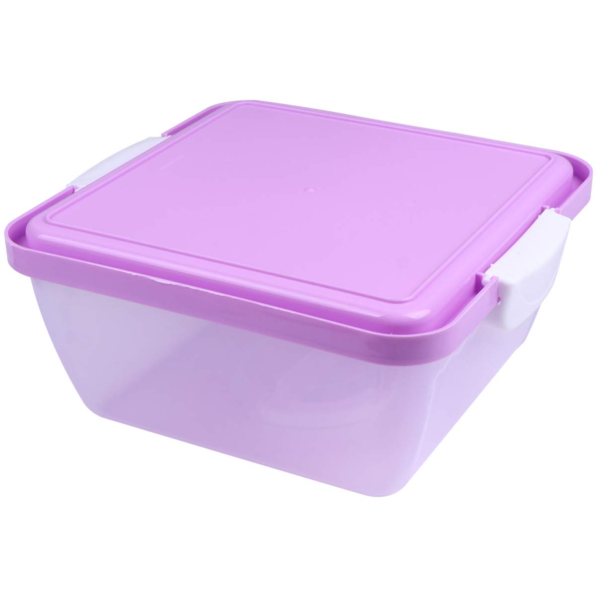 Hemoton 1-Piece Transparent Cake Storage Box with Lid - Portable Cake Carrier for Birthday, Cupcakes & Candy | BPA-Free Plastic Cake Keeper for Parties, Picnics & Home Decor (Purple)