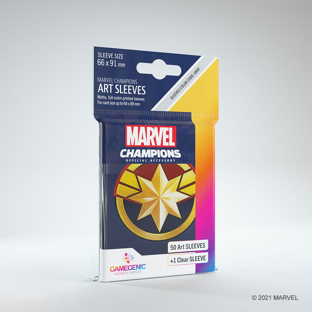 Marvel Card Sleeve Protector Pack - Captain Marvel Themed Trading Card Sleeves (100 Count) for Collectors, Gaming & Card Storage - Perfect for MTG, Pokemon, Yu-Gi-Oh! and Sports Cards