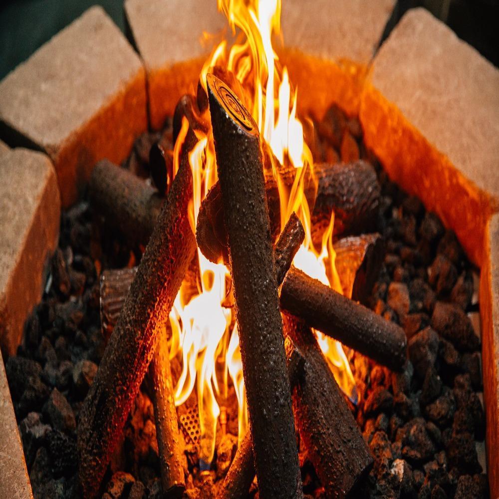Firegear Pro Series Ironwood Steel Log Sets for Gas Fire Pits - Realistic Outdoor Fireplace Decor for Patio, Backyard & Camping