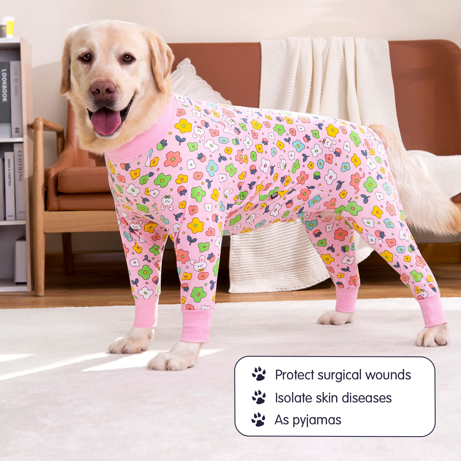 **Axcimond Dog Recovery Suit for After Surgery - Long Sleeve Dog Pajamas for Medium & Large Dogs - Surgical Pet Bodysuit Alternative to Cone Collar (Male & Female) - Perfect for Post-Op Care & Comfort**