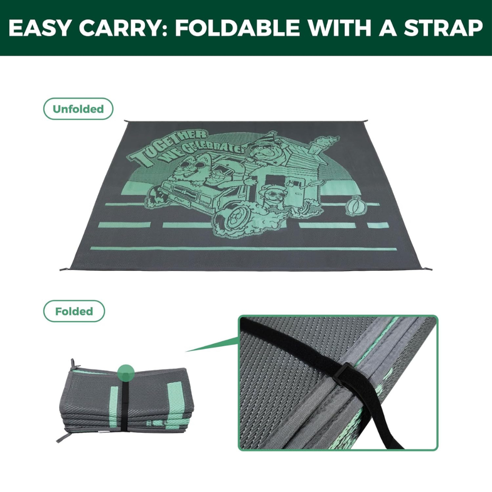 Let's ROLL RV Rug - Durable & Washable Pet-Friendly Floor Mat for RV Travel and Camping with Dogs | Perfect for Outdoor Adventures, Road Trips, and Cozy Cabin Living
