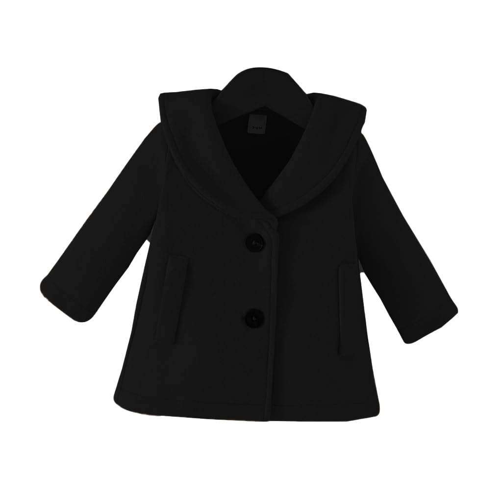 Goodplayer Baby Boys & Girls Pea Coat - Toddler Winter Jacket with Buttons, Warm Outerwear for Fall & Winter | Perfect for Outdoor Play & Family Outings