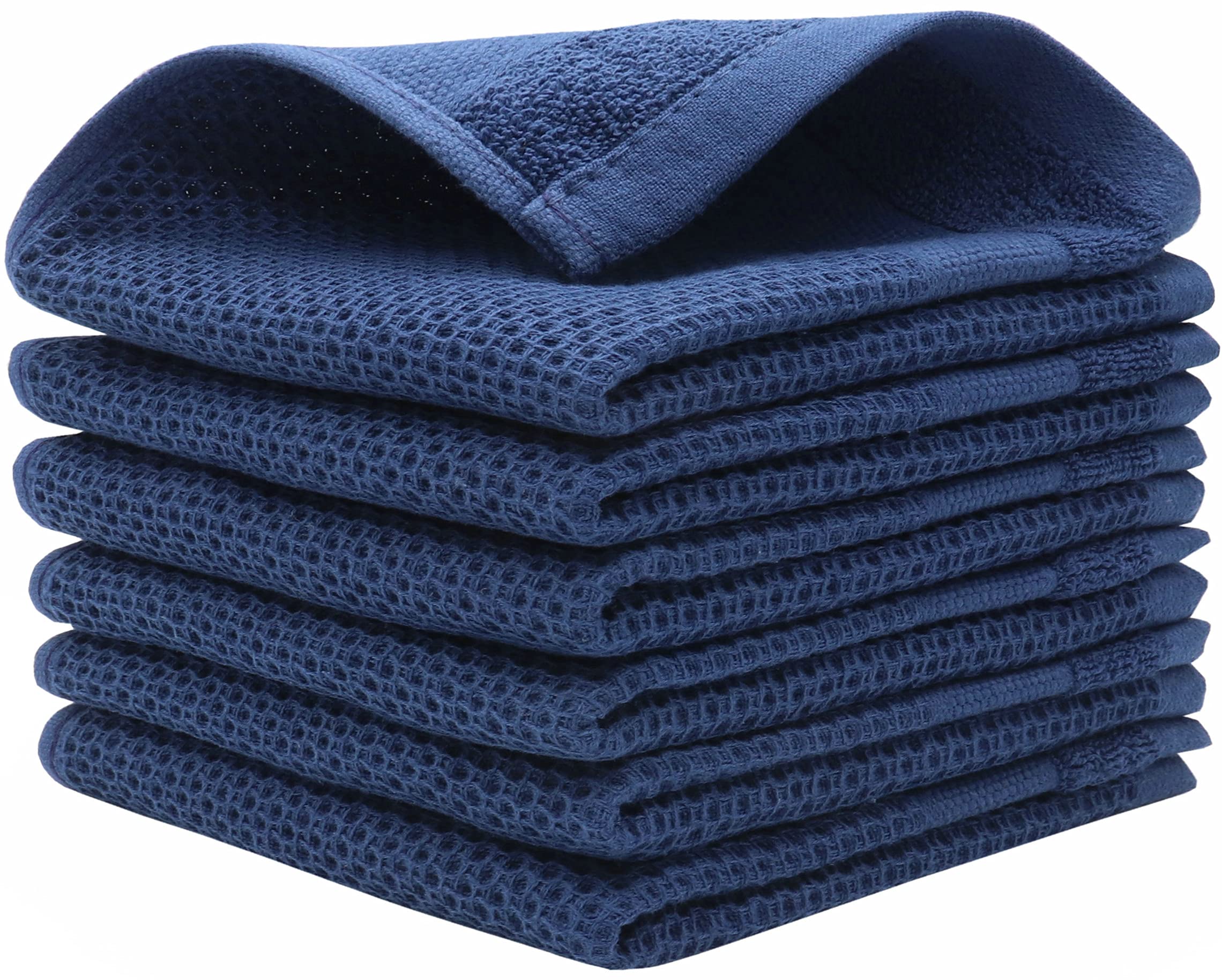 Premium Cotton Waffle Weave Dish Cloths - Ultra Soft & Absorbent Kitchen Towels for Washing Dishes (6-Pack, 12
