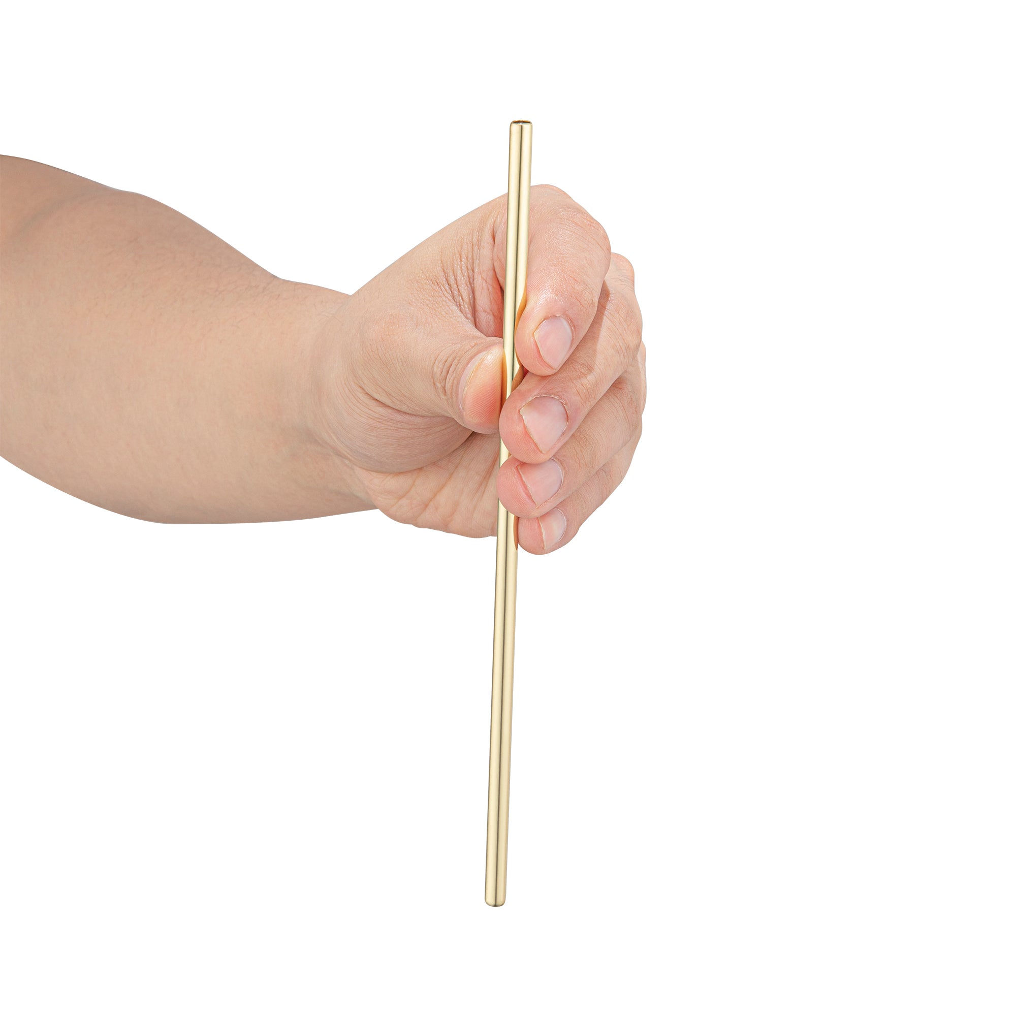 Premium Gold Plated Stainless Steel Drinking Straws - 7.5 Inch Reusable Metal Straws (2-Pack) - Eco-Friendly for Cocktails, Smoothies & Iced Coffee at Home or Parties