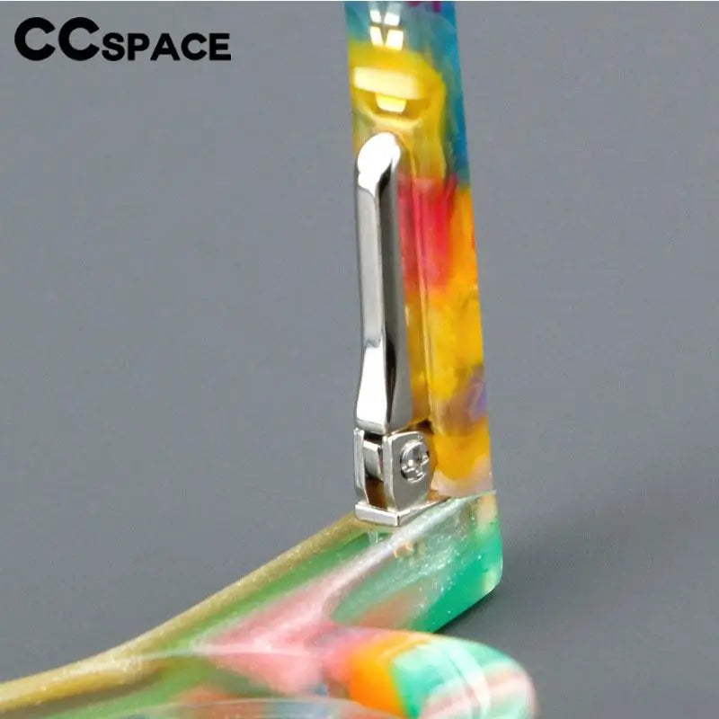 CCspace Women's Full Rim Small Round Double Bridge Acetate Eyeglasses Frame 57191 - Stylish Retro Glasses for Work, Reading & Everyday Fashion Accessory