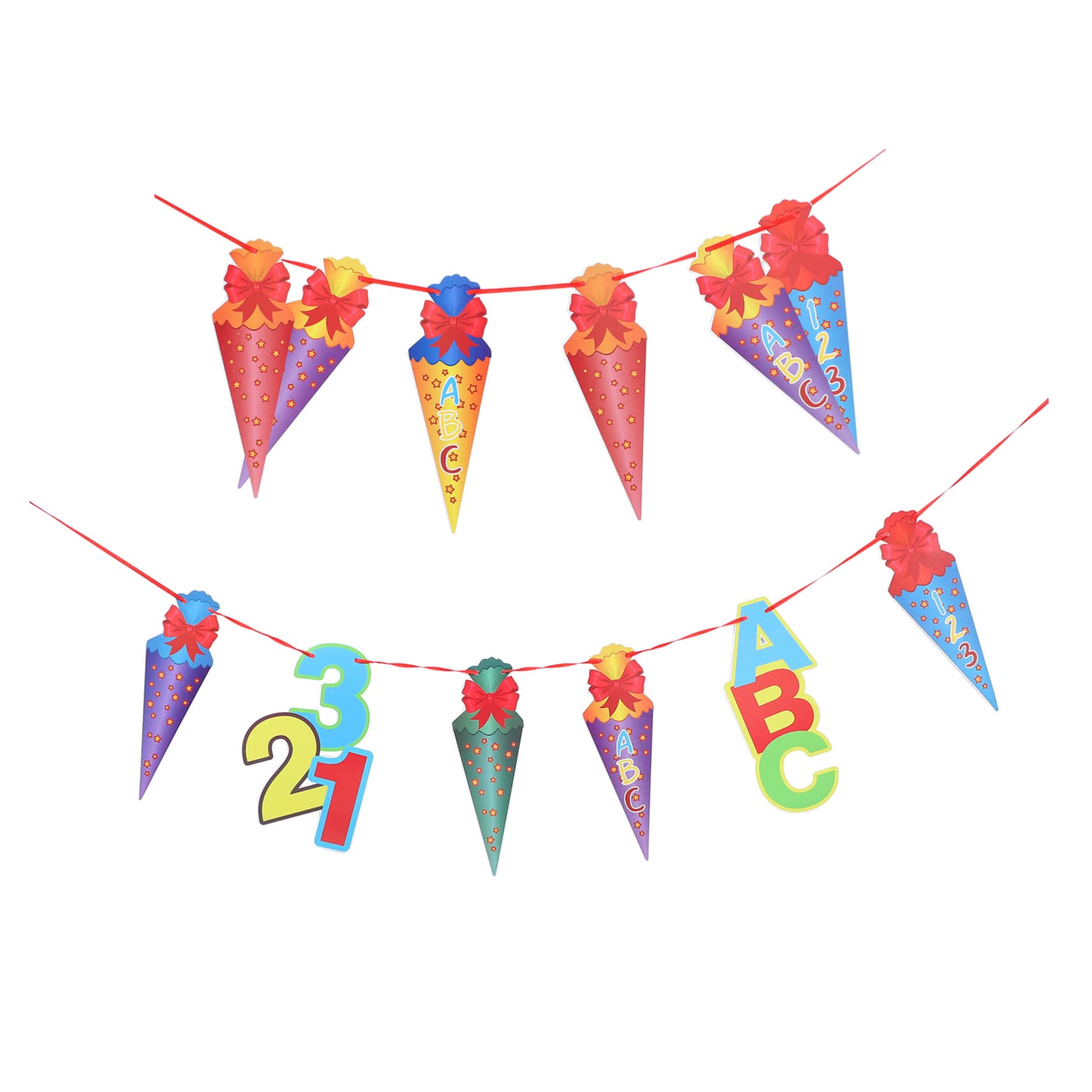VICASKY Back to School Supplies - First Day of School Decorations, Classroom Hanging Banner & Fun Festive Door Flags for Teachers - Perfect for Classroom Decor, School Parties & Welcome Events