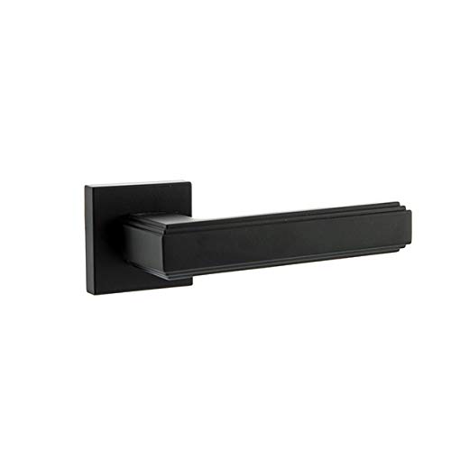Forme Alila Minimalist Square Rose Designer Lever Handle - Matte Black for Modern Cabinets & Furniture Hardware