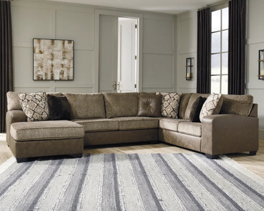 Modern 3-Piece Abalone Sectional Sofa with Right-Hand Facing Chaise - Perfect for Living Room, Lounge & Family Gatherings