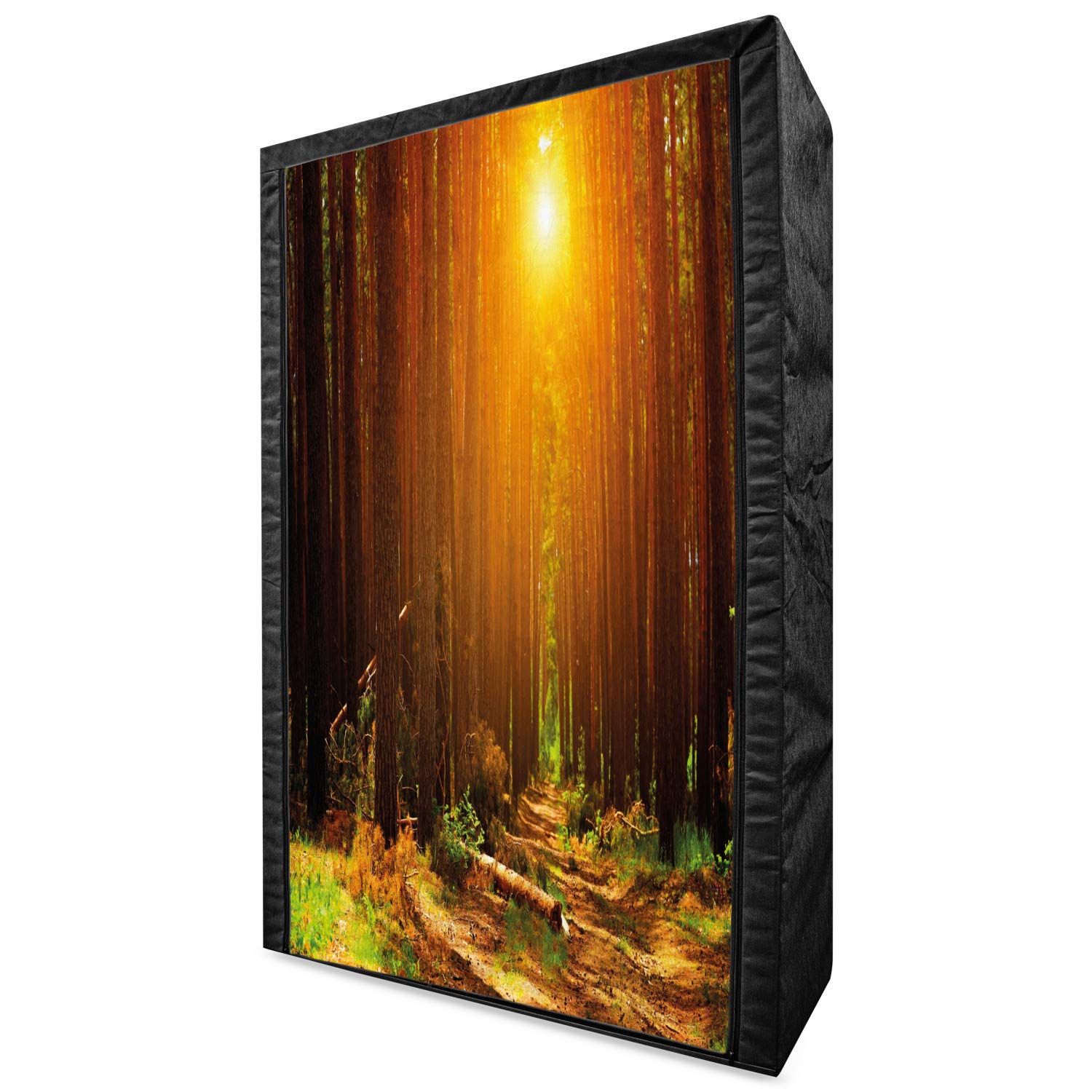 Ambesonne Portable Fabric Wardrobe with Sunset Forest Print - 42.5