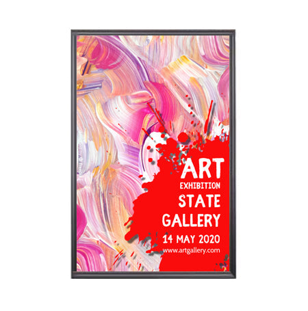 36x96 Large Black Poster Frame - Wide Face Wall Display with Swing Hanger for Art, Photos, and Posters - Perfect for Home Decor, Office, Gallery, and Classroom Displays