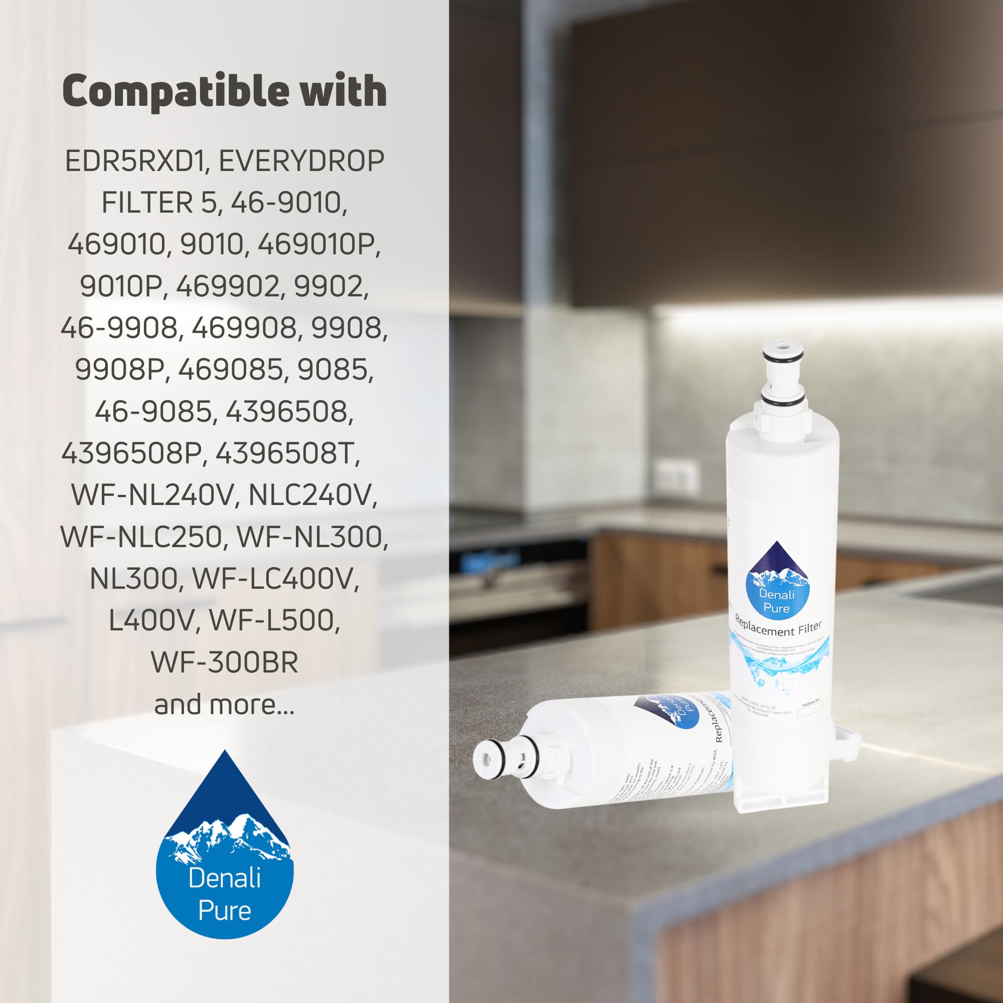 5-Pack Replacement Refrigerator Water Filter for Sears/Kenmore 10651584200 - Compatible with 46-9010, 46-9902, 46-9908 Fridge Filters | Pure Drinking Water for Home & Office Use