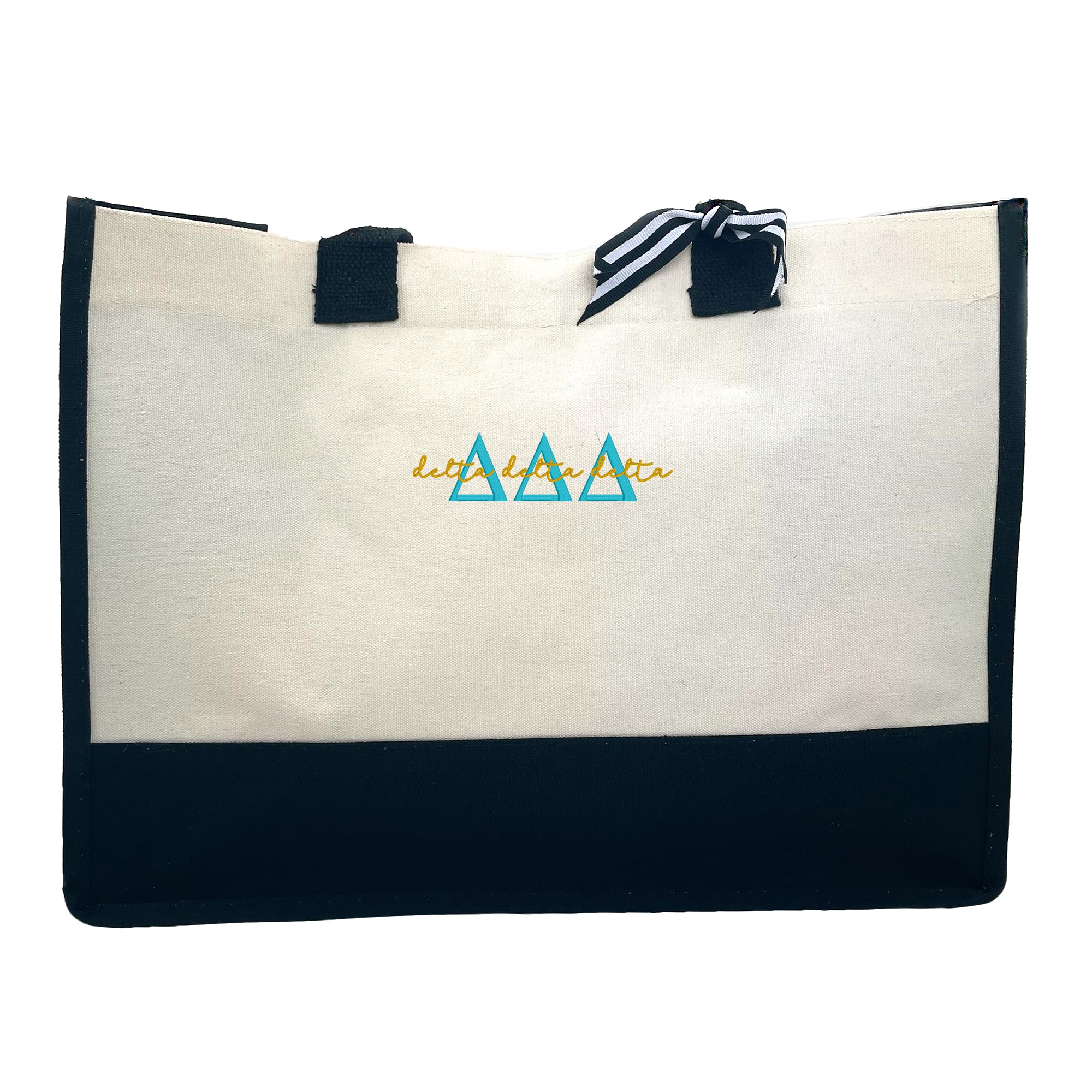 Go Greek Chic Embroidered Tote Bag - Stylish Cotton Canvas Shoulder Bag for Women, Perfect for Beach, Shopping & Travel | Boho Fashion Accessory