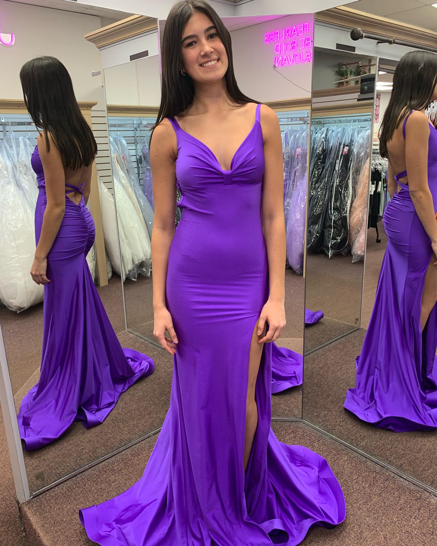 Elegant Backless Mermaid Purple Prom Dress - Satin Formal Evening Gown for Parties & Special Occasions | Style J6266 | Perfect for Homecoming, Prom Night & Black Tie Events