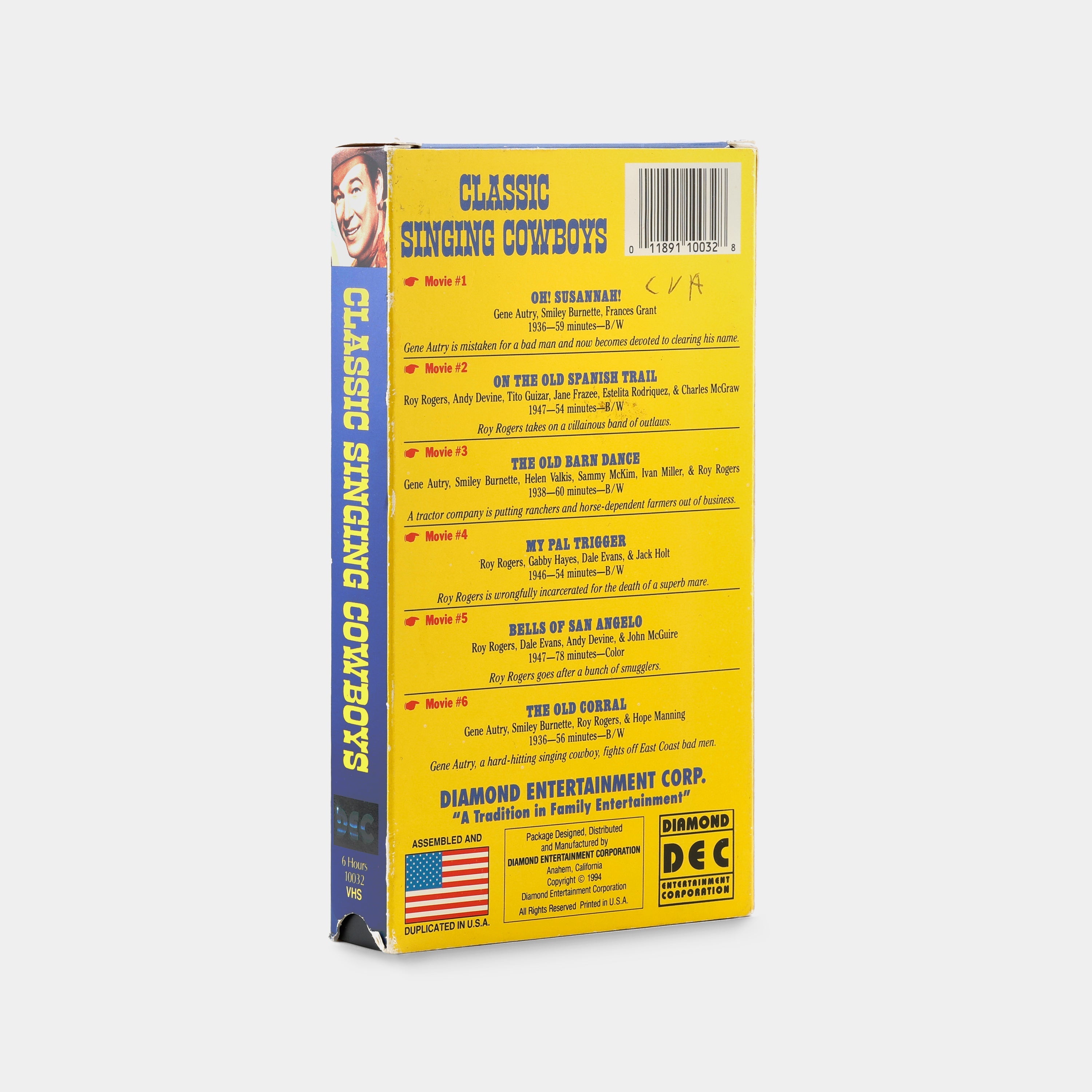 Classic Singing Cowboys VHS Tape - Vintage Western Movie Collection for Cowboy Music Lovers | Perfect for Nostalgic Movie Nights & Western Theme Parties