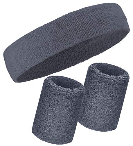 Sweatbands + Wristbands Set - Dark Gray