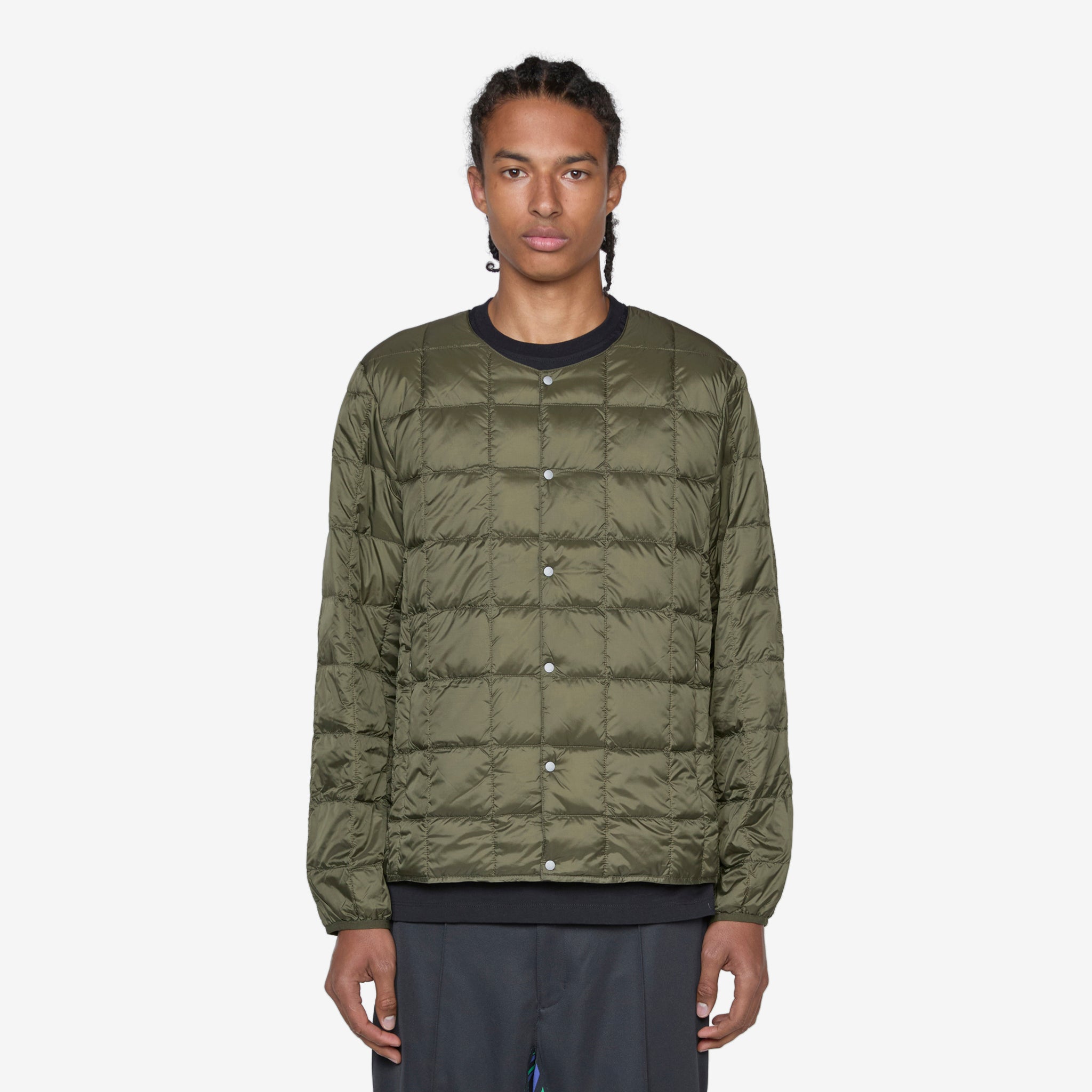Soft Shell Button Down Jacket for Men - Crew Neck, Dark Olive - Lightweight Outdoor Windbreaker for Hiking, Camping & Casual Wear