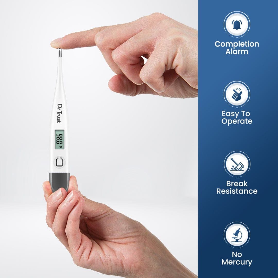 Dr Trust USA Digital Thermometer 605 - Fast & Accurate Fever Thermometer for Adults, Kids & Babies - Perfect for Home, Clinic & Travel Use