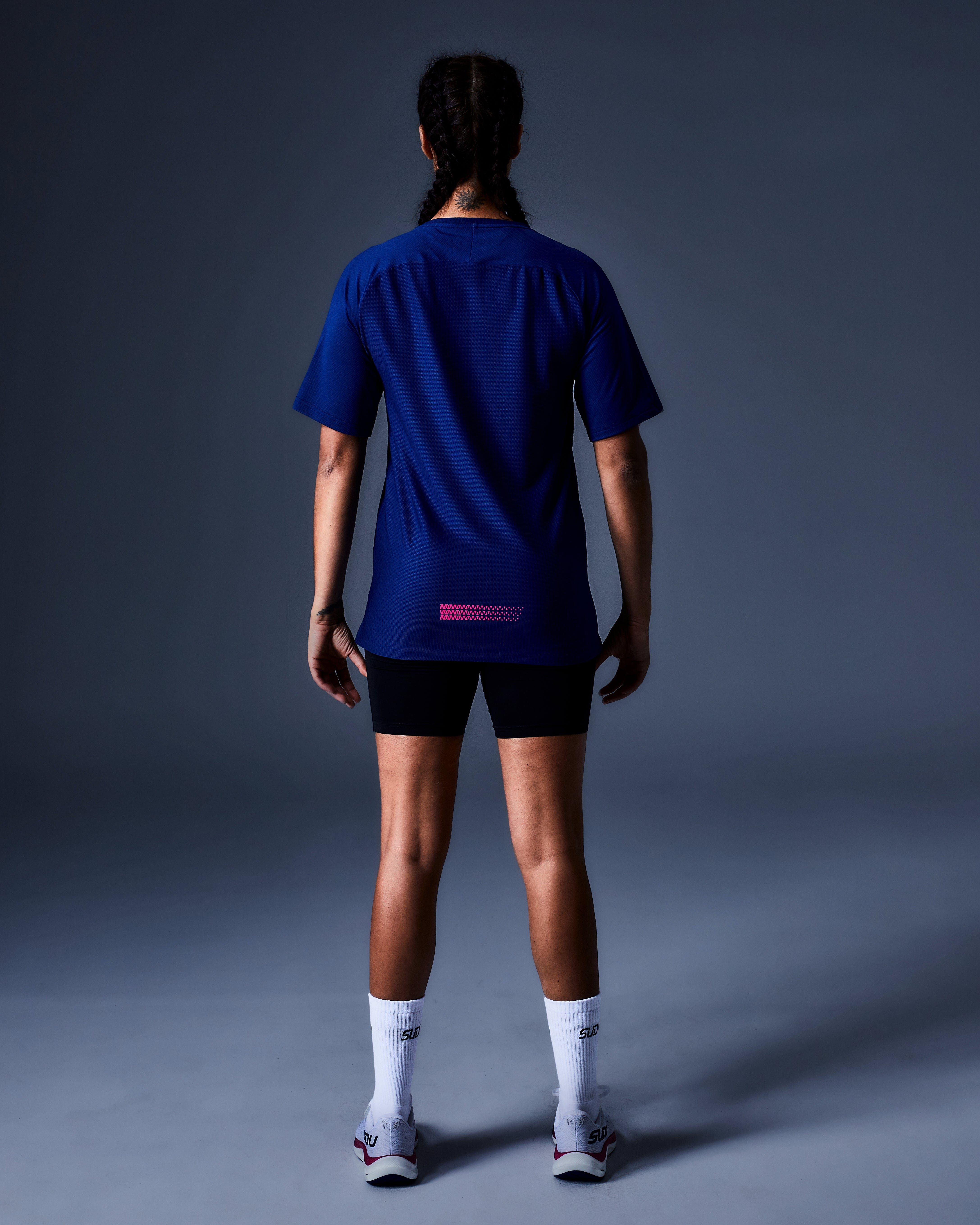 SRT SS 01 Men's Short Sleeve T-Shirt - Dark Blue & Pink Cotton Tee for Casual Wear, Gym & Everyday Outfits
