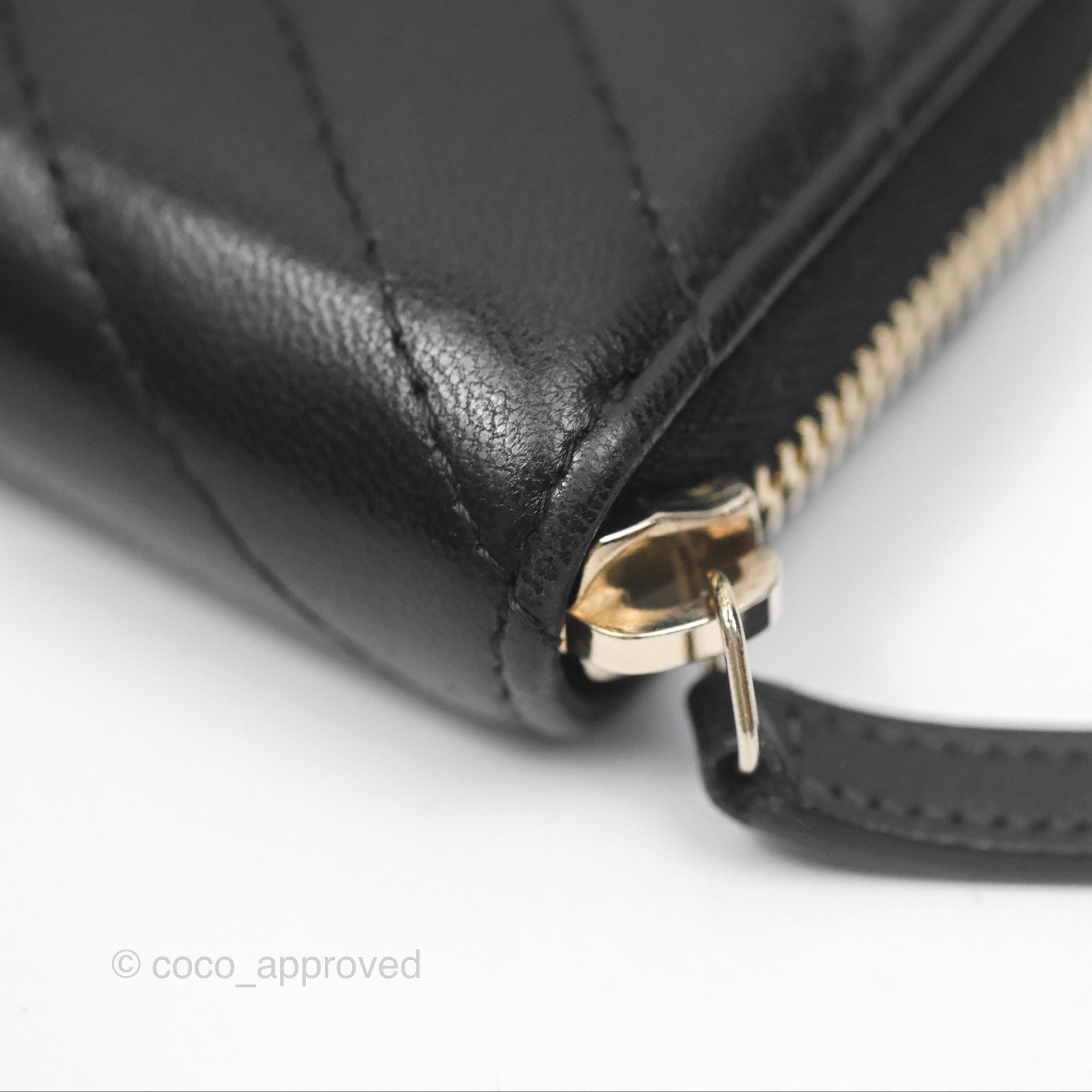 Chanel Chevron Zipped Coin Purse - Black Lambskin with Gold Hardware | Luxury Small Wallet for Women | Perfect for Parties, Travel & Everyday Use