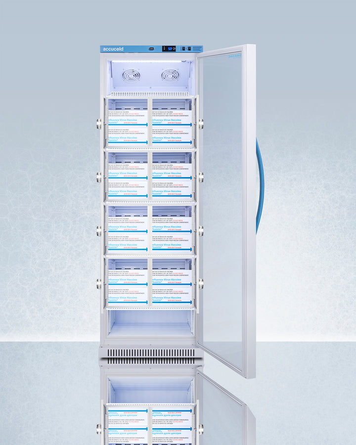 Accucold 15 Cu.Ft. Upright Vaccine Refrigerator with Interior Lockers - Medical Grade Storage for Vaccines, Pharmaceuticals & Lab Samples - Perfect for Clinics, Hospitals & Research Facilities