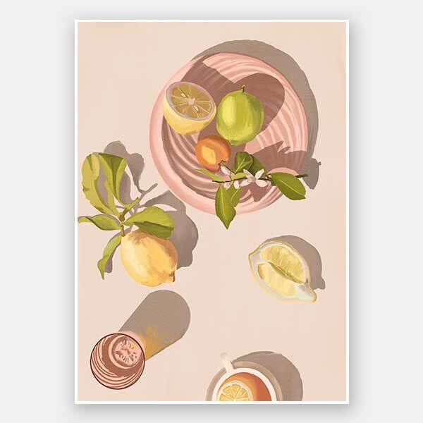 Citron Unframed Art Print - Vibrant Lemon Wall Decor for Kitchen, Bathroom & Office - Perfect for Home & Commercial Spaces