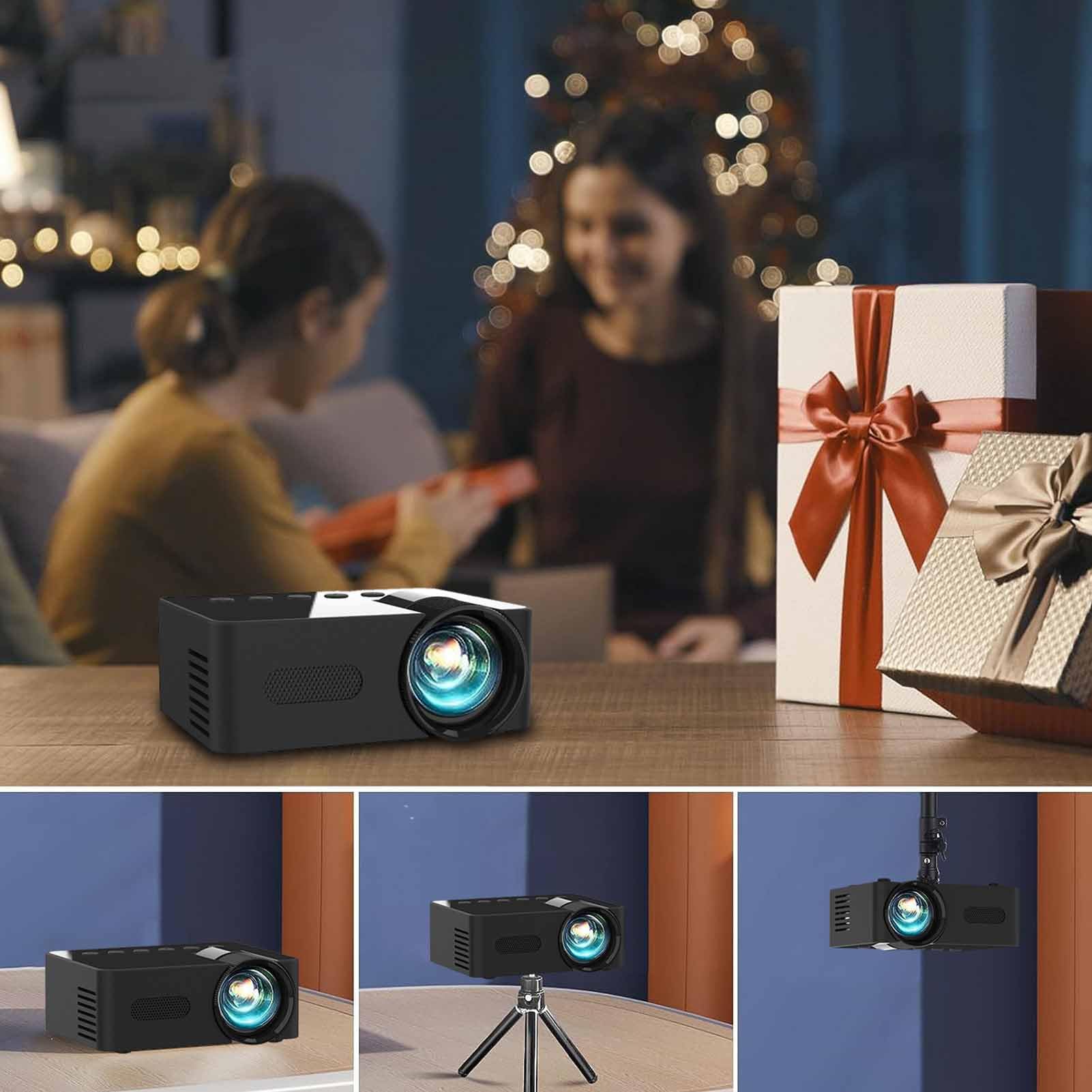 Mini Projector 1080P Full HD - Portable Home Theater Projector with Eye Protection for Movies, Gaming & Outdoor Use | Compatible with Phone, Laptop & TV for Home, Office & Backyard Entertainment