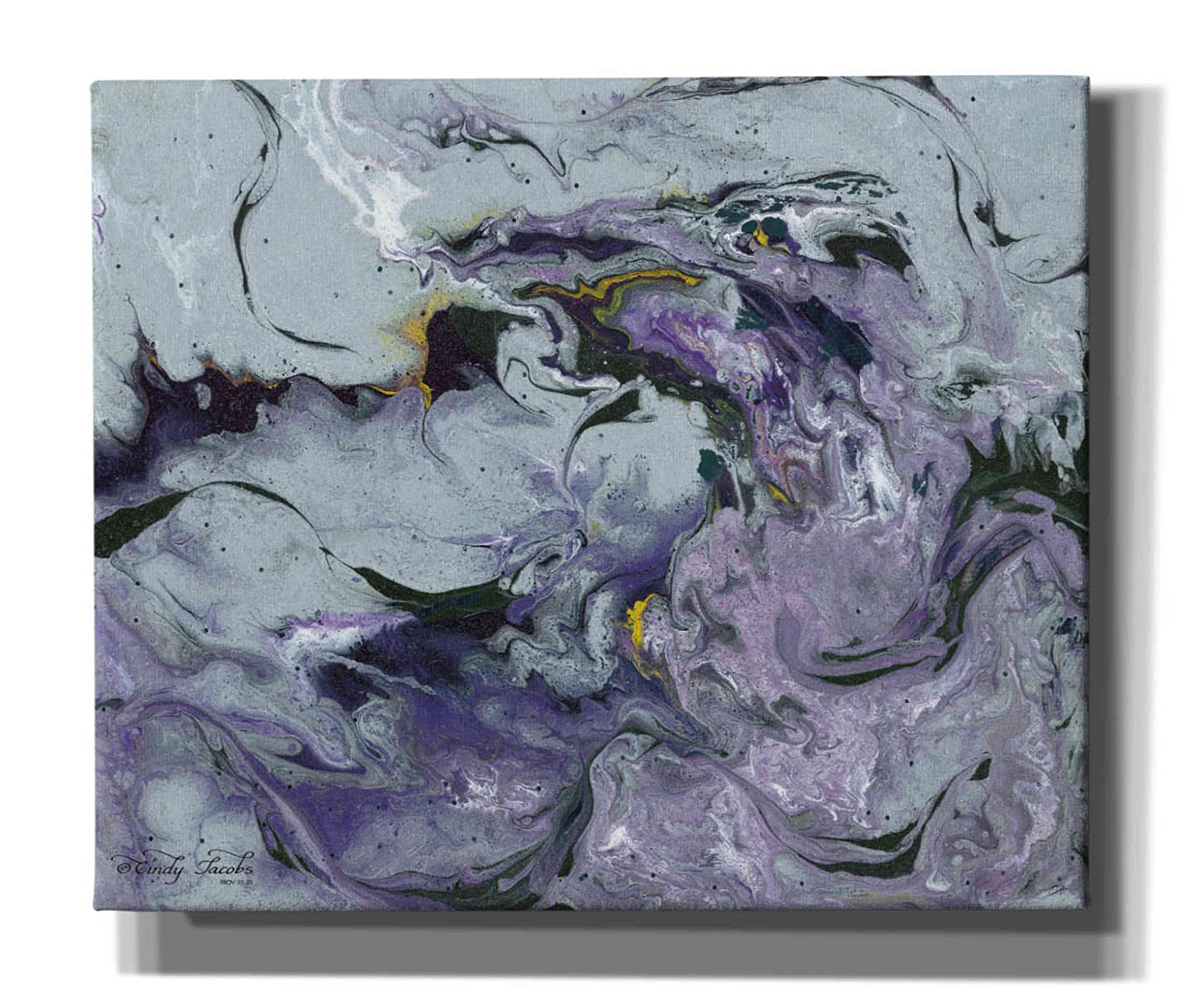 Abstract in Purple IV by Cindy Jacobs - Modern Graffiti Canvas Wall Art 24x20 Inches - Perfect for Living Room, Bedroom & Office Decor