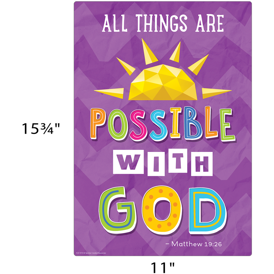 Inspirational Bible Verses Small Poster Pack - Set of 12 Motivational Scripture Wall Art Prints for Home, Office & Church Decor