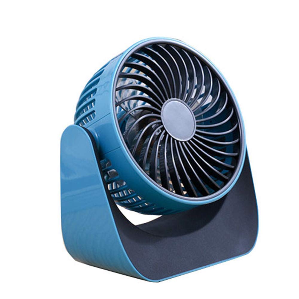 ASKSA 6.8 Inch Rechargeable Desk Fan - Portable USB Table Fan with 360° Rotation, 3 Speed Settings & Touch Switch - Light Blue Mini Fan for Home, Office, Dorm, Bedroom (Battery Operated, Perfect for Work, Study & Travel)