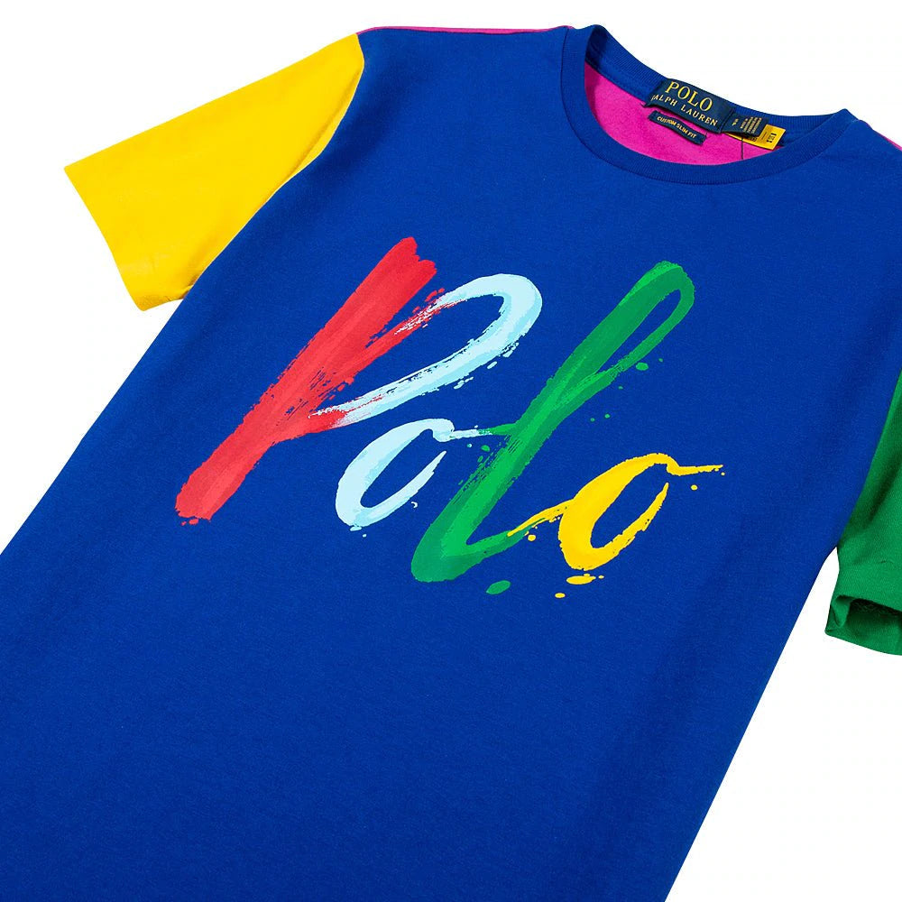 Brushstroke Print T-Shirt for Men - Soft Cotton Blue Tee | Casual Wear, Street Style & Everyday Outfits