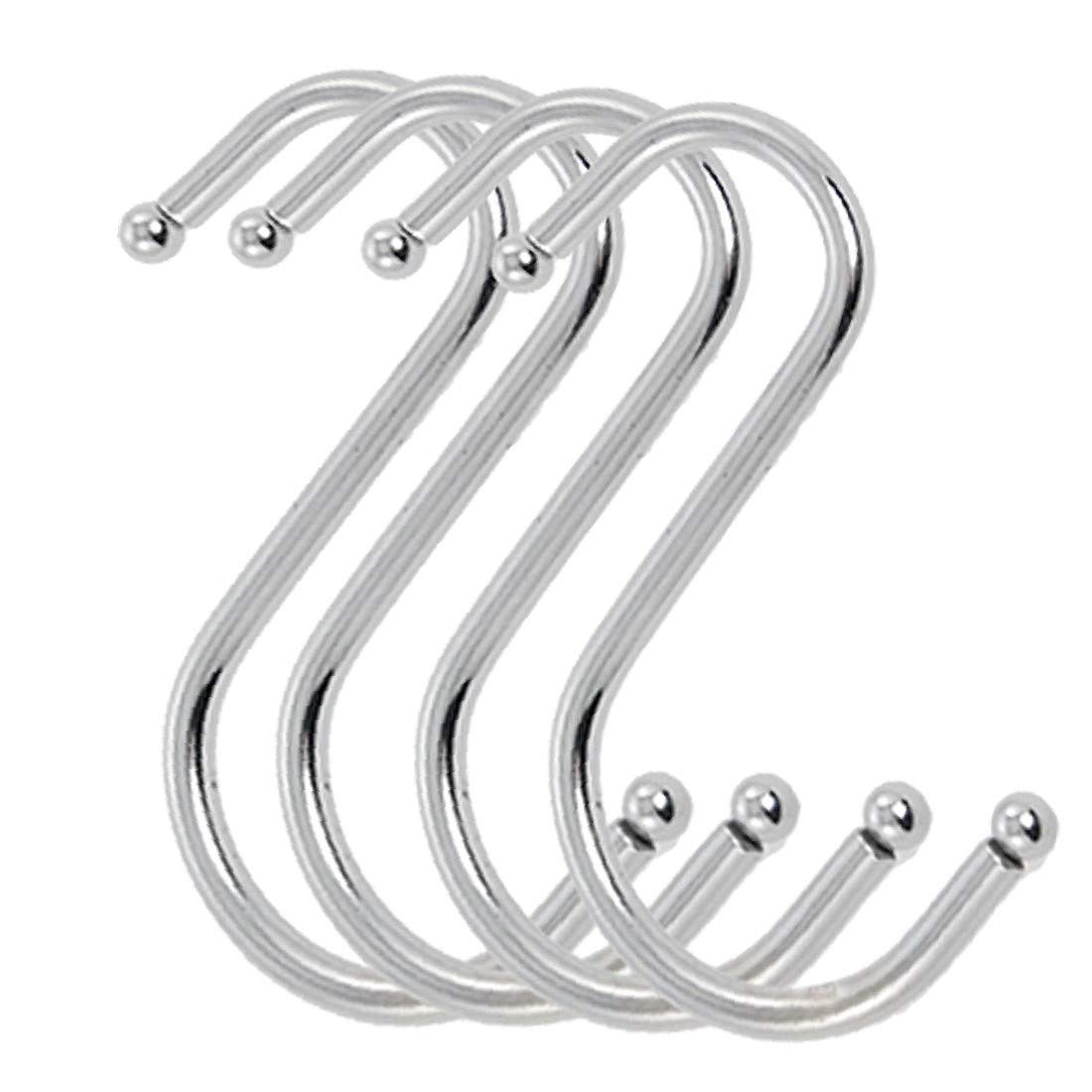X-DREE 4 Pack S-Shaped Metal Scarf Hangers & Hooks - Durable Closet Organizer for Scarves, Belts, Ties & Accessories - Perfect for Bedroom, Closet & Wardrobe Organization