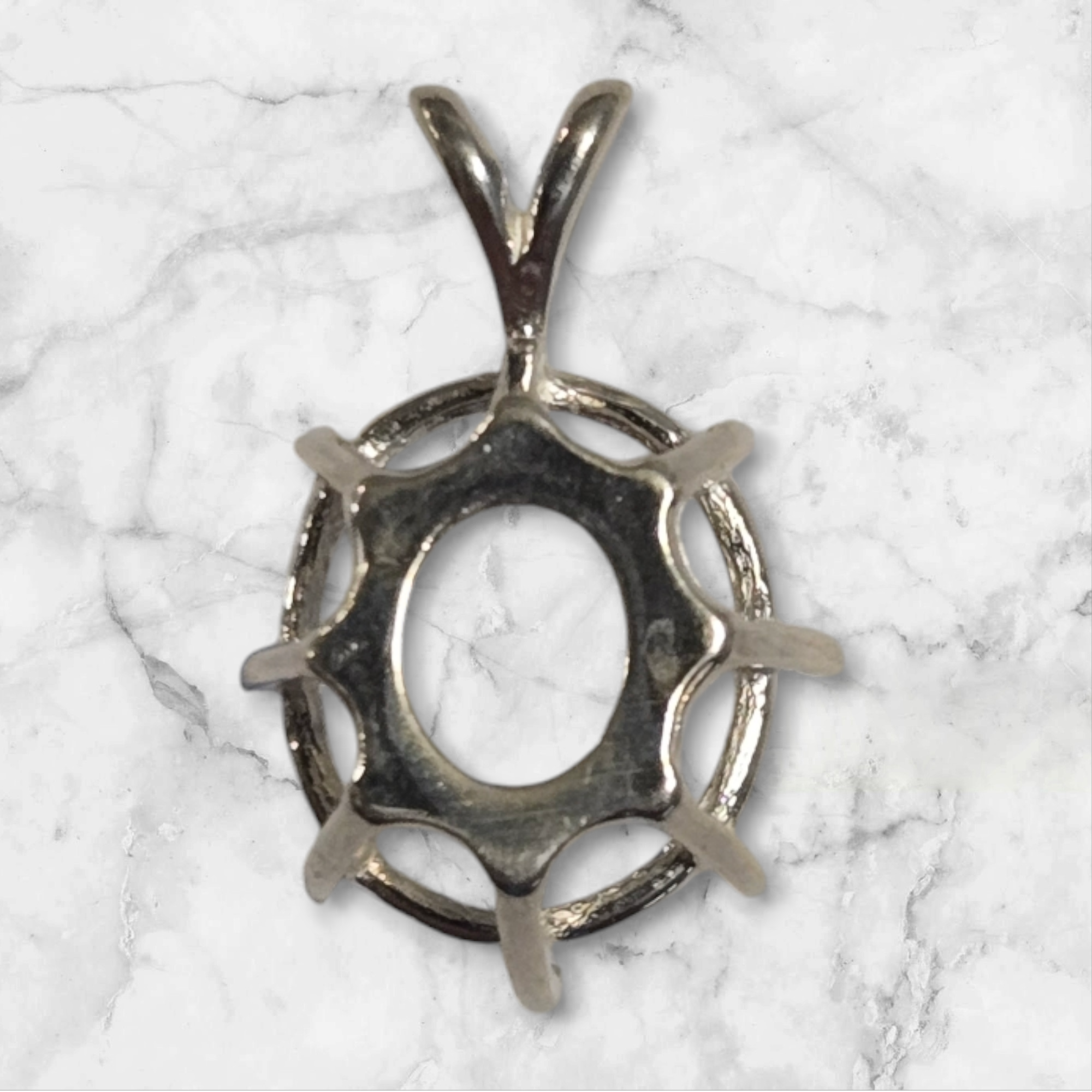 Solid Sterling Silver or 14K Gold 10x8mm & 20x15mm Deep Oval Cut Pendant Setting - Handmade in USA | Perfect for Necklace Jewelry Making, Custom Gemstone Settings & Gift Giving