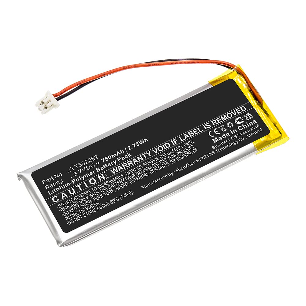 Synergy Digital Wireless Headset Replacement Battery - 3.7V Li-Polymer 750mAh Compatible with YT502262 Model | Perfect for Office, Call Center & Remote Work Headsets