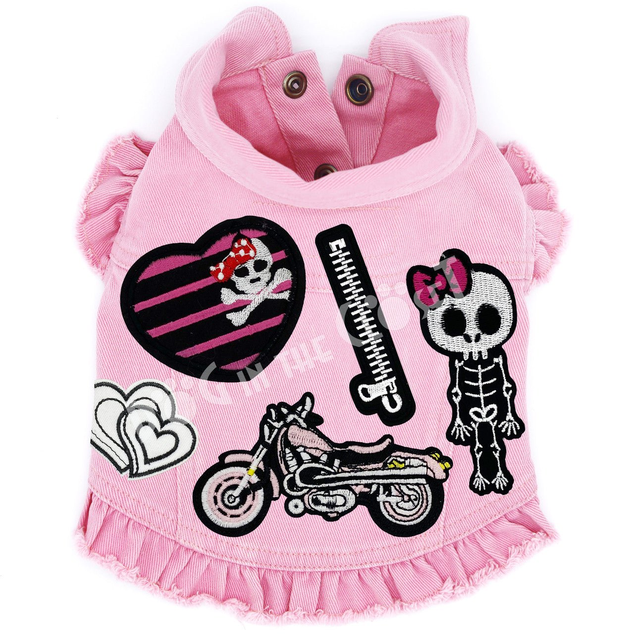 Stylish Biker Denim Dog Jacket for Small & Medium Dogs - Trendy Pet Outfit for Motorcycle Rides, Outdoor Adventures & Fashionable Walks