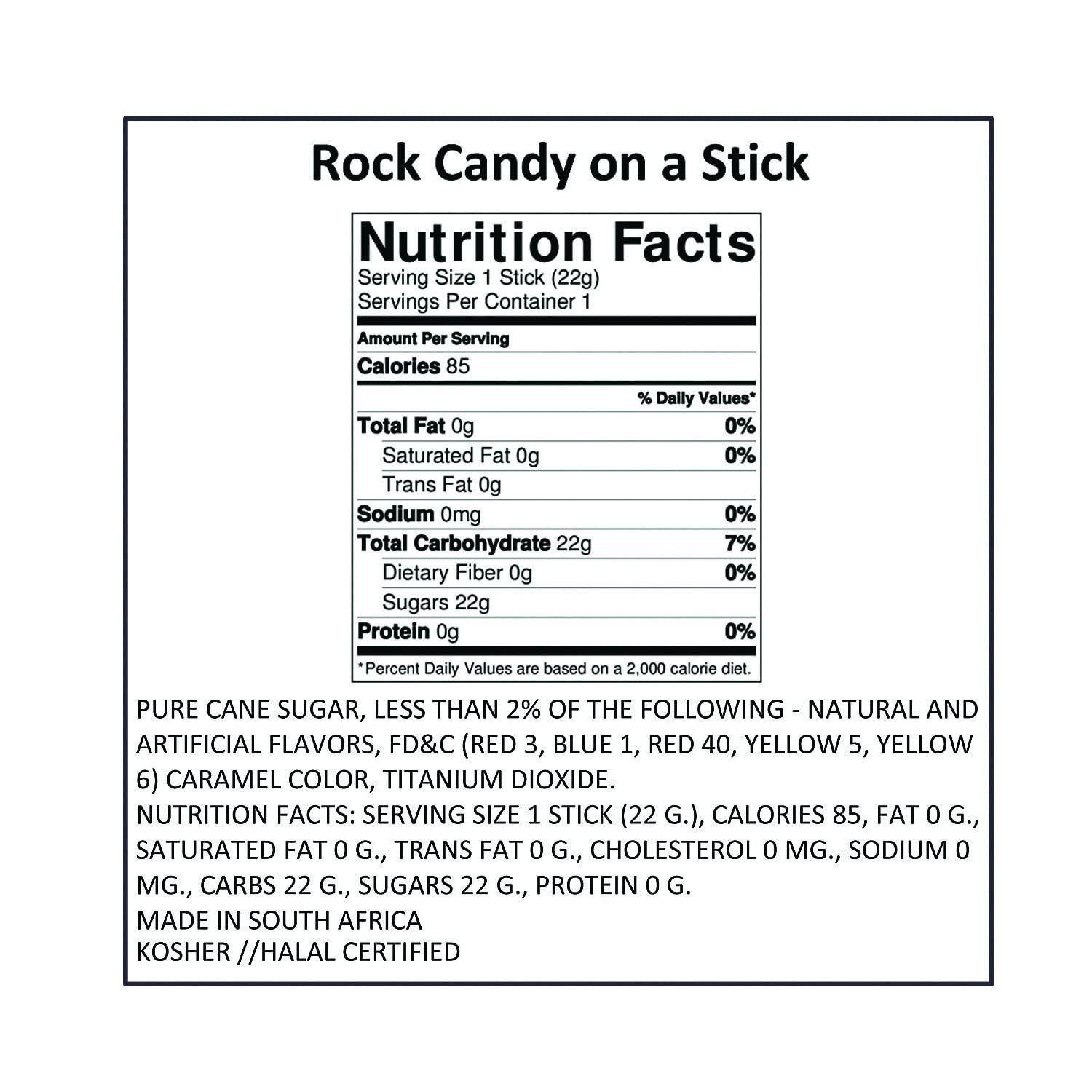 24-Piece Individually Wrapped Rock Candy Pop Sticks - Assorted Original Flavors Nostalgic Lollipops | Perfect for Party Favors, Candy Buffets & Sweet Treats