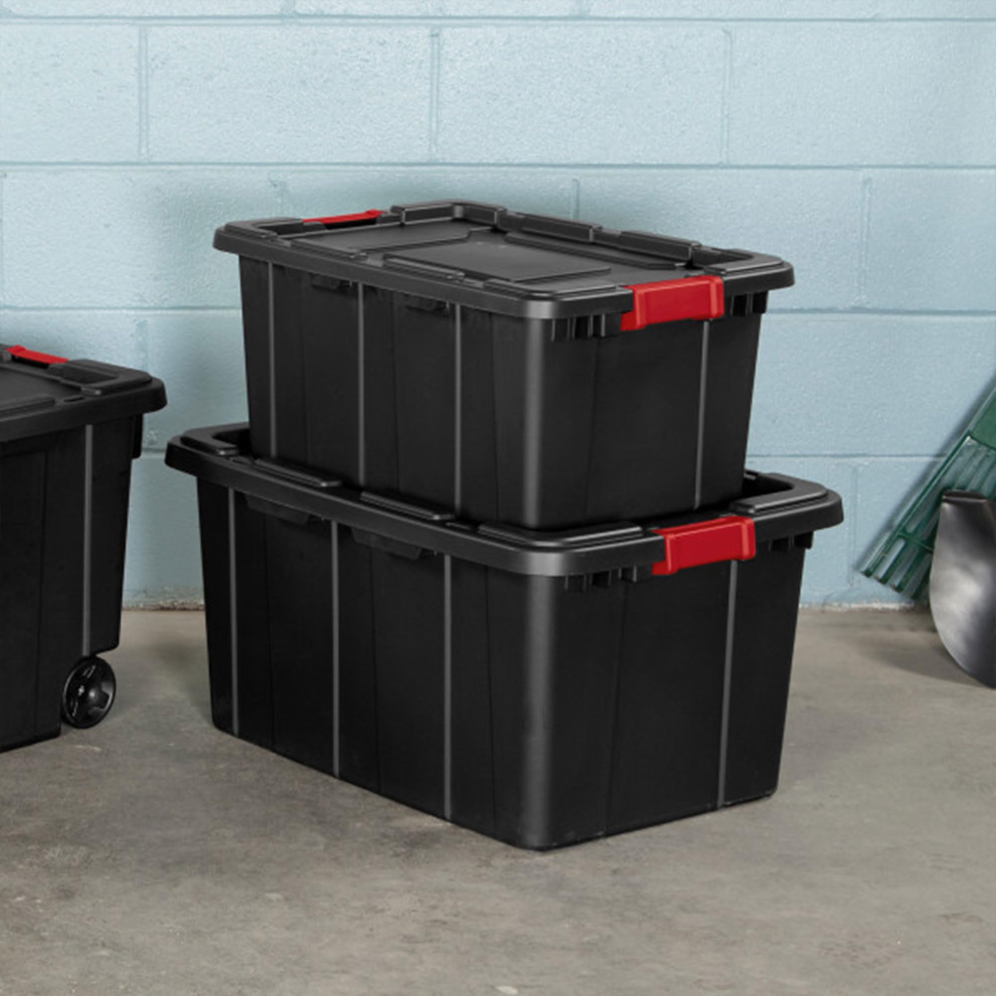 Sterilite 12-Pack 27 Gallon Clear Storage Bins with Lids for Home & Office Organization