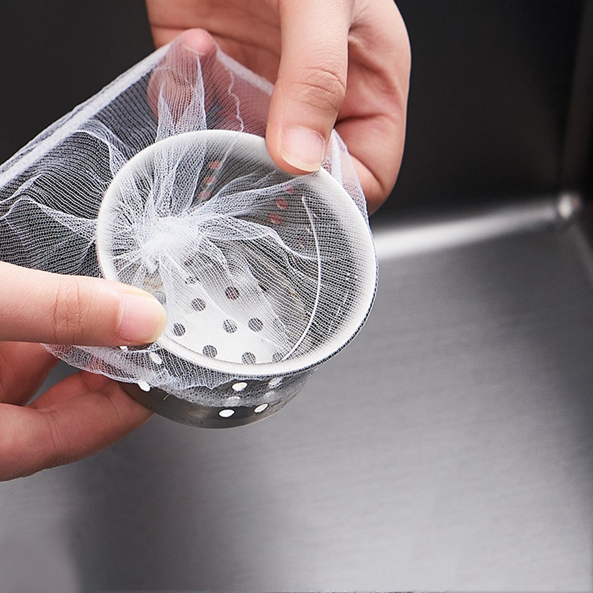 **Eco-Friendly Disposable Kitchen Sink Strainer Bags - 300 PCS Nylon Sink Filter Nets for Food Waste & Drain Protection - Ideal for Kitchen & Bathroom Sink Cleaning**    *(Perfect for Collecting Food Scraps, Hair, and Debris - Prevents Clogs & Keeps Drains Clean!)*