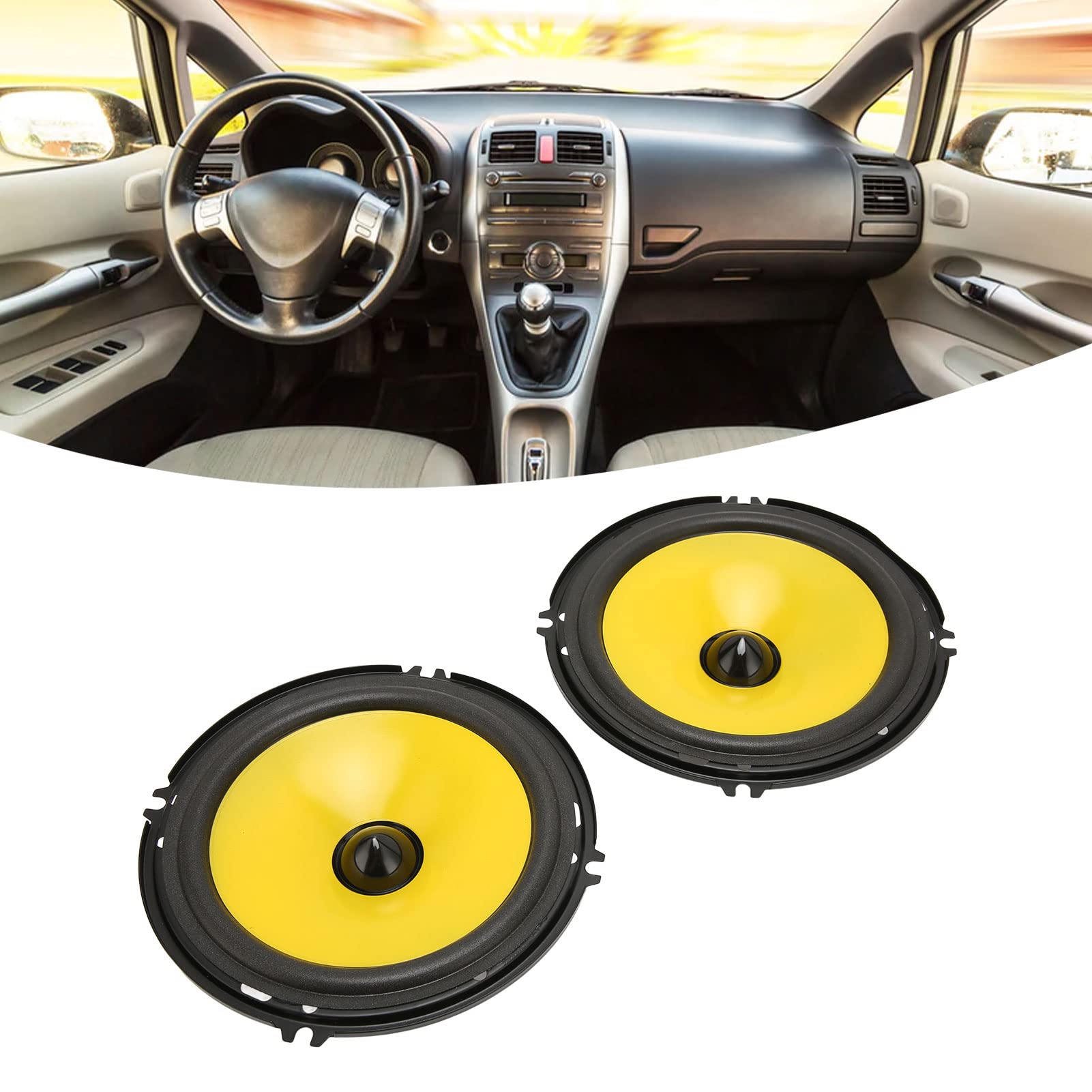 Dilwe 2pcs 6 Inch 600 Watt 2-Way 4 Ohm Coaxial Car Speakers, High-Performance Car Stereo System for Vehicles and Trucks, Ideal for Enhanced Audio Experience on the Road