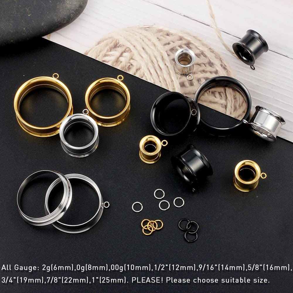 LADEMAYH 3 Pairs Stainless Steel Ear Gauges & Plugs for Men and Women - DIY Stretching Tunnels for Ear Piercing Jewelry - Perfect for Daily Wear, Parties, and Alternative Fashion Styles