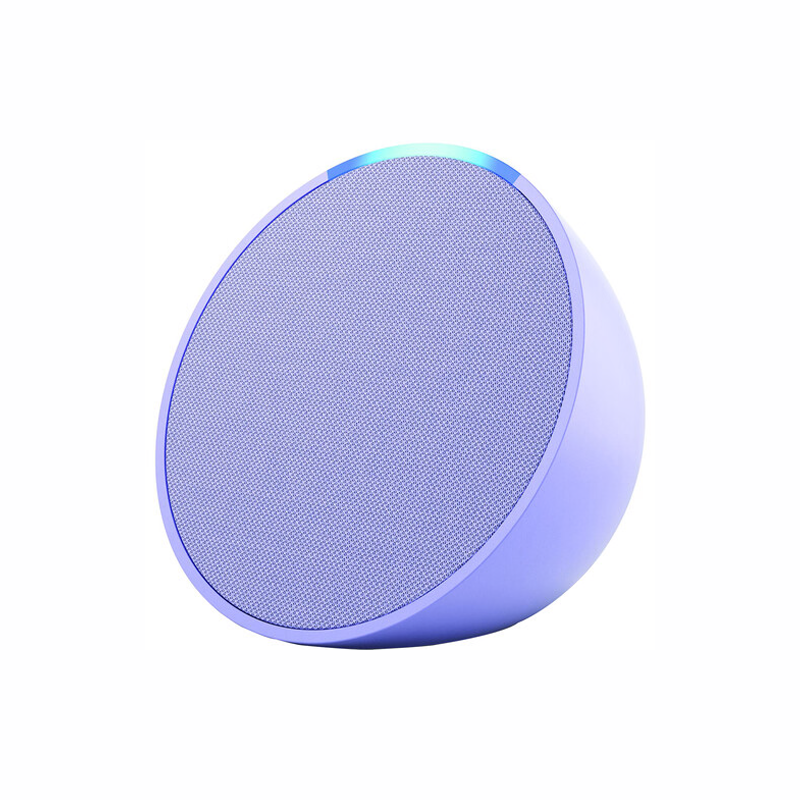 Echo Pop Smart Speaker with Alexa | Lavender Color | Compact Design for Home, Office & Bedroom | Hands-Free Voice Control & Music Streaming