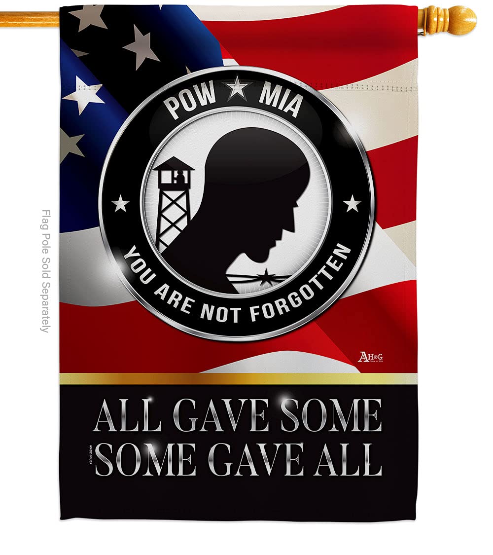 Americana Home & Garden H140000-BO 28x40 Inch Double-Sided POW MIA House Flag - Military Tribute Banner for Yard, Garden & Outdoor Decor - Perfect for Veterans Day, Memorial Day & Patriotic Events