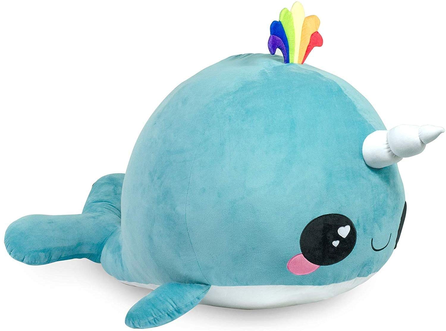 Glitter Galaxy Seven20 Blue Narwhal 48 Inch Stuffed Animal Plush - Giant Soft Plush Toy for Kids, Cute Room Decor, Birthday Gift, Christmas Present, Cuddle Companion for Bedtime & Nursery