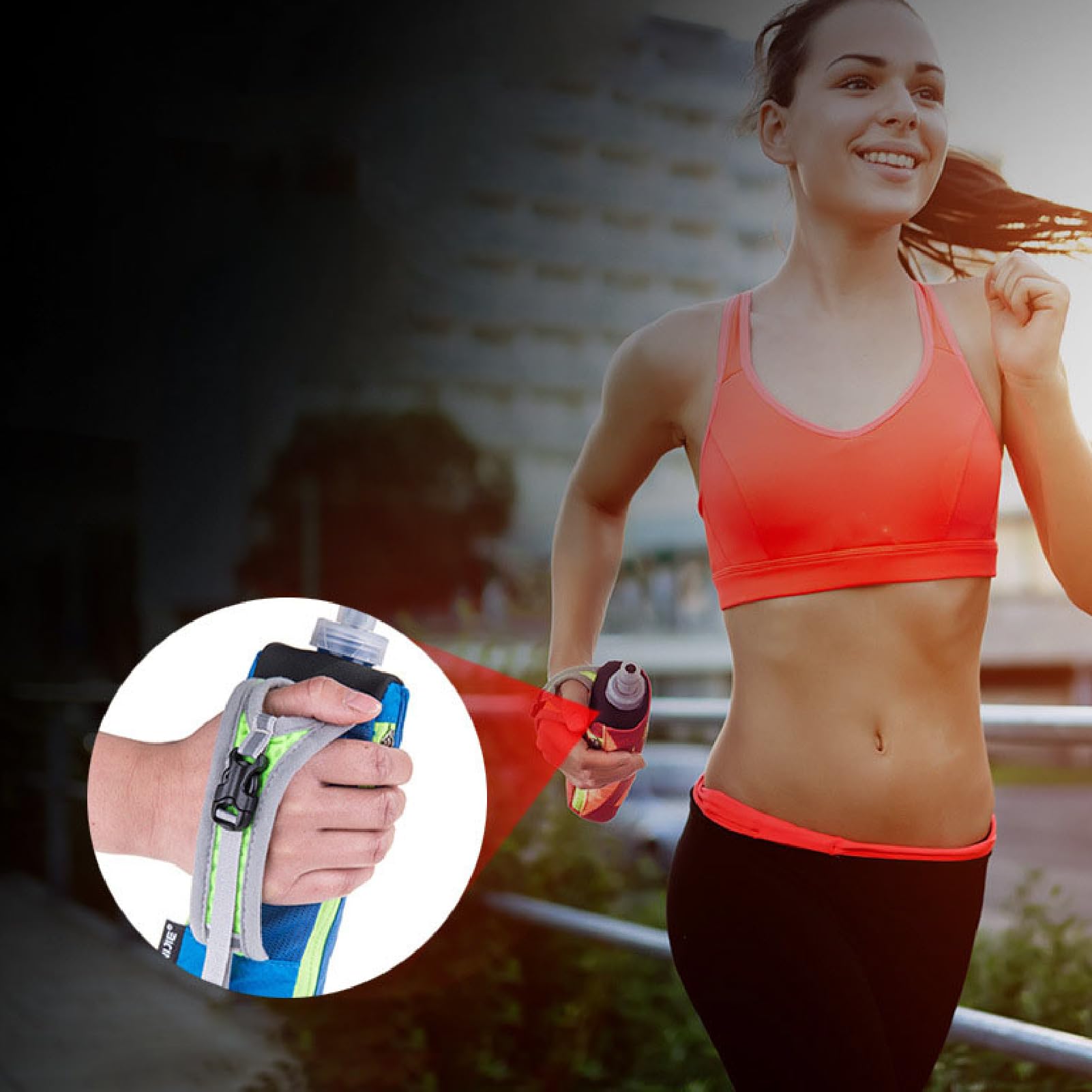 JEELAD BPA-Free Leak-Proof TPU Soft Running Water Bottle - 18oz/550ml Lightweight Hydration for Running, Hiking, Cycling & Outdoor Sports - Perfect for Hydration Pack Vest & Active Lifestyle