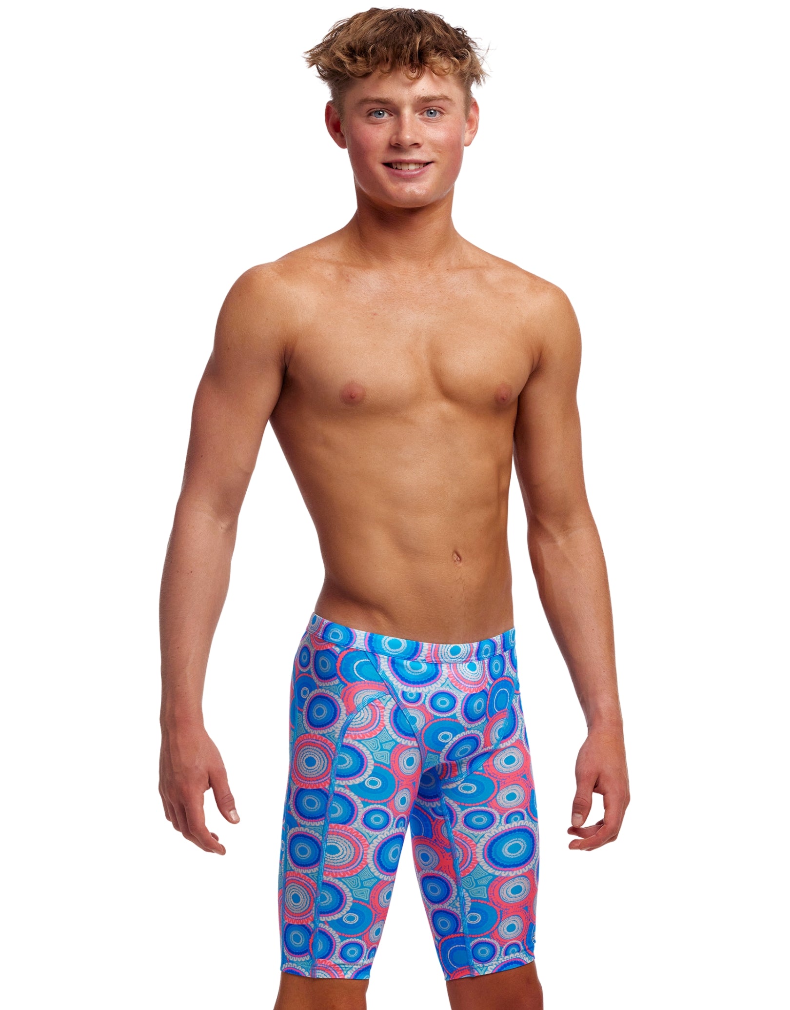 Boys Bundjalung Blue Swim Training Jammer - High Performance Swimwear for Competitive Swimming & Water Sports - Blue/Pink Color Options